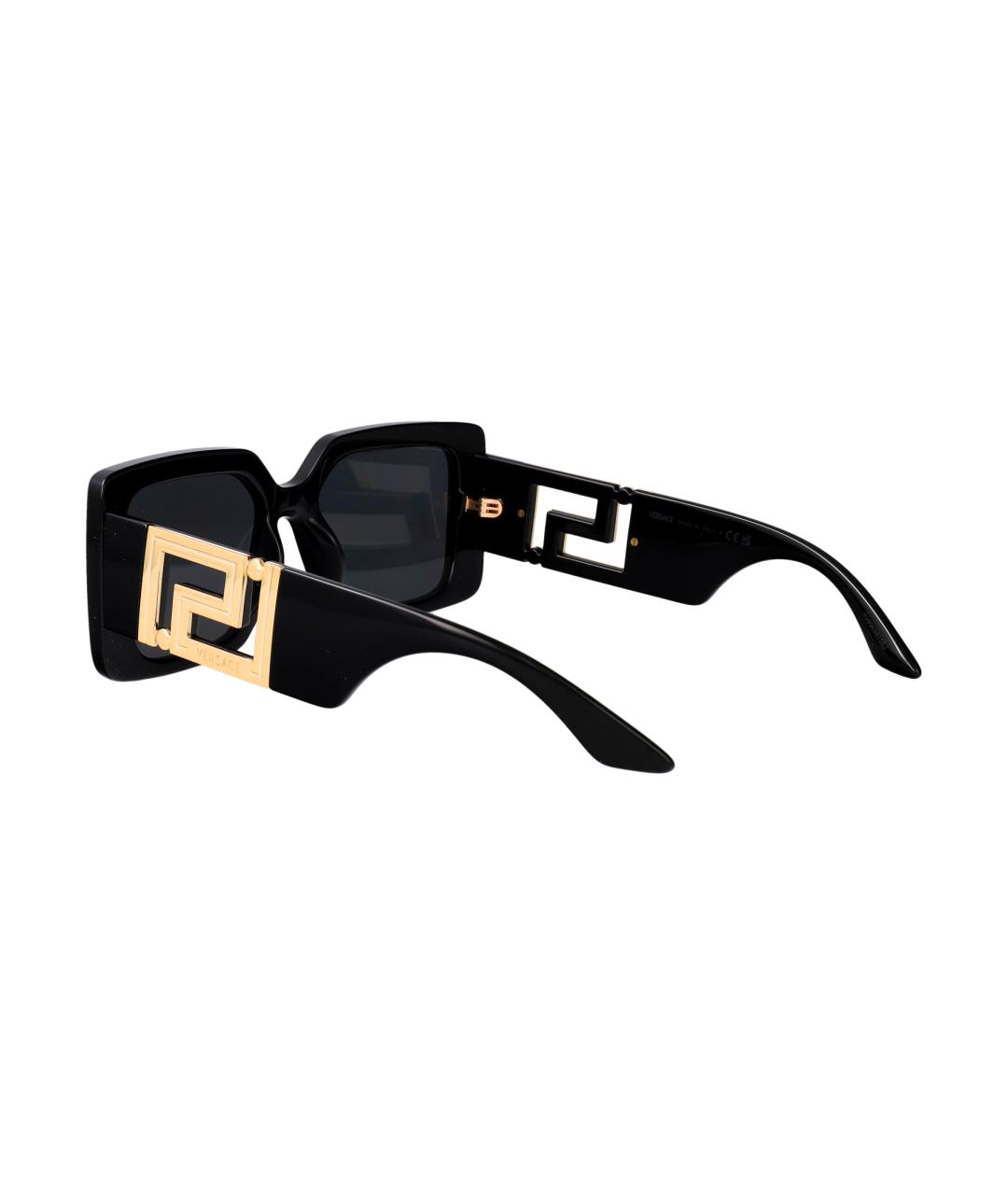 VERSACE Черные пластиковые солнцезащитные очки, фото 4