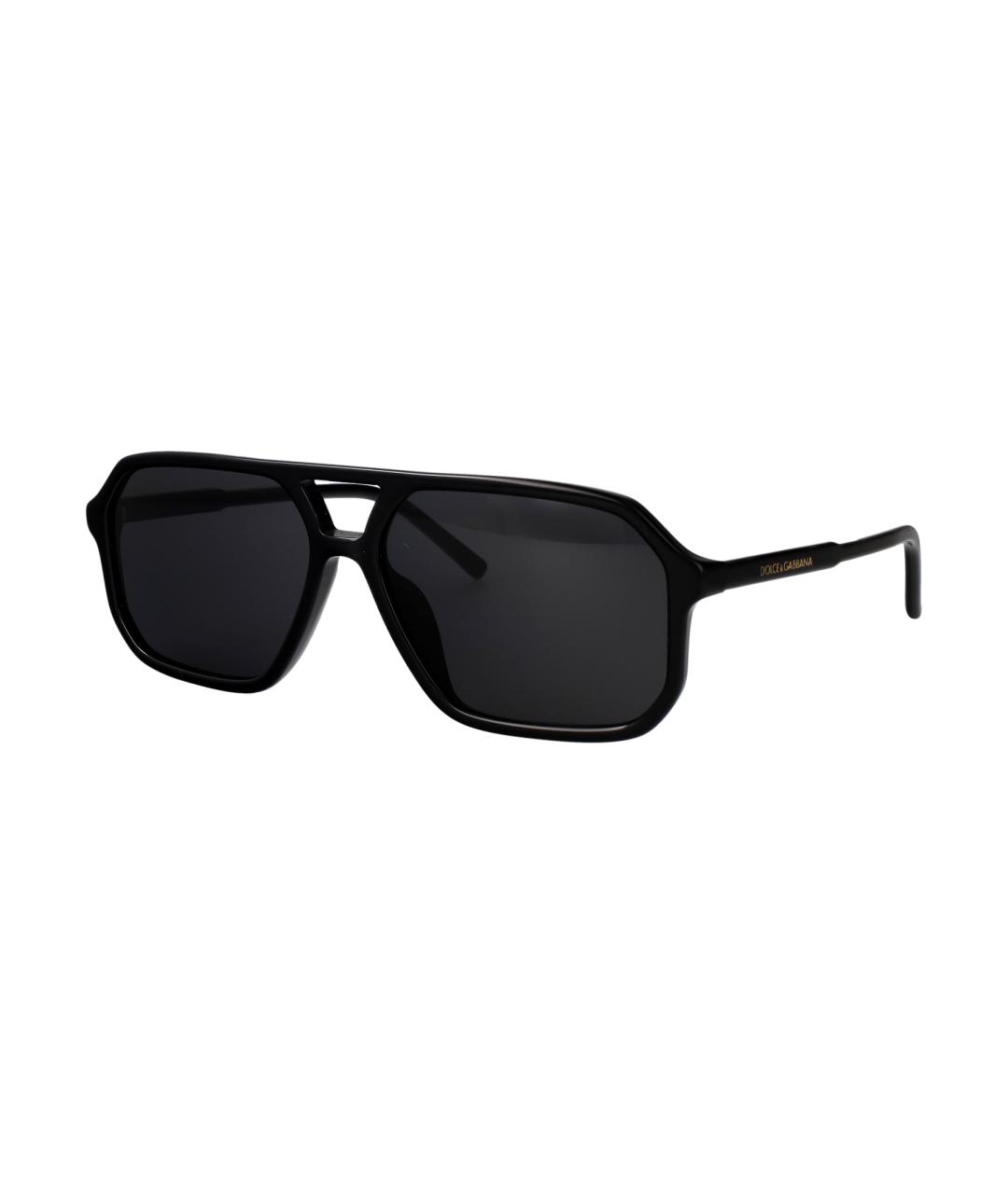 DOLCE&GABBANA Черные пластиковые солнцезащитные очки, фото 2