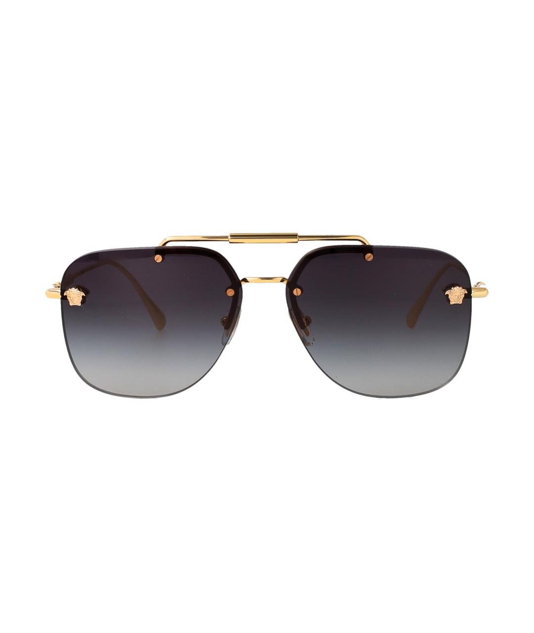 VERSACE Золотые металлические солнцезащитные очки, фото 1