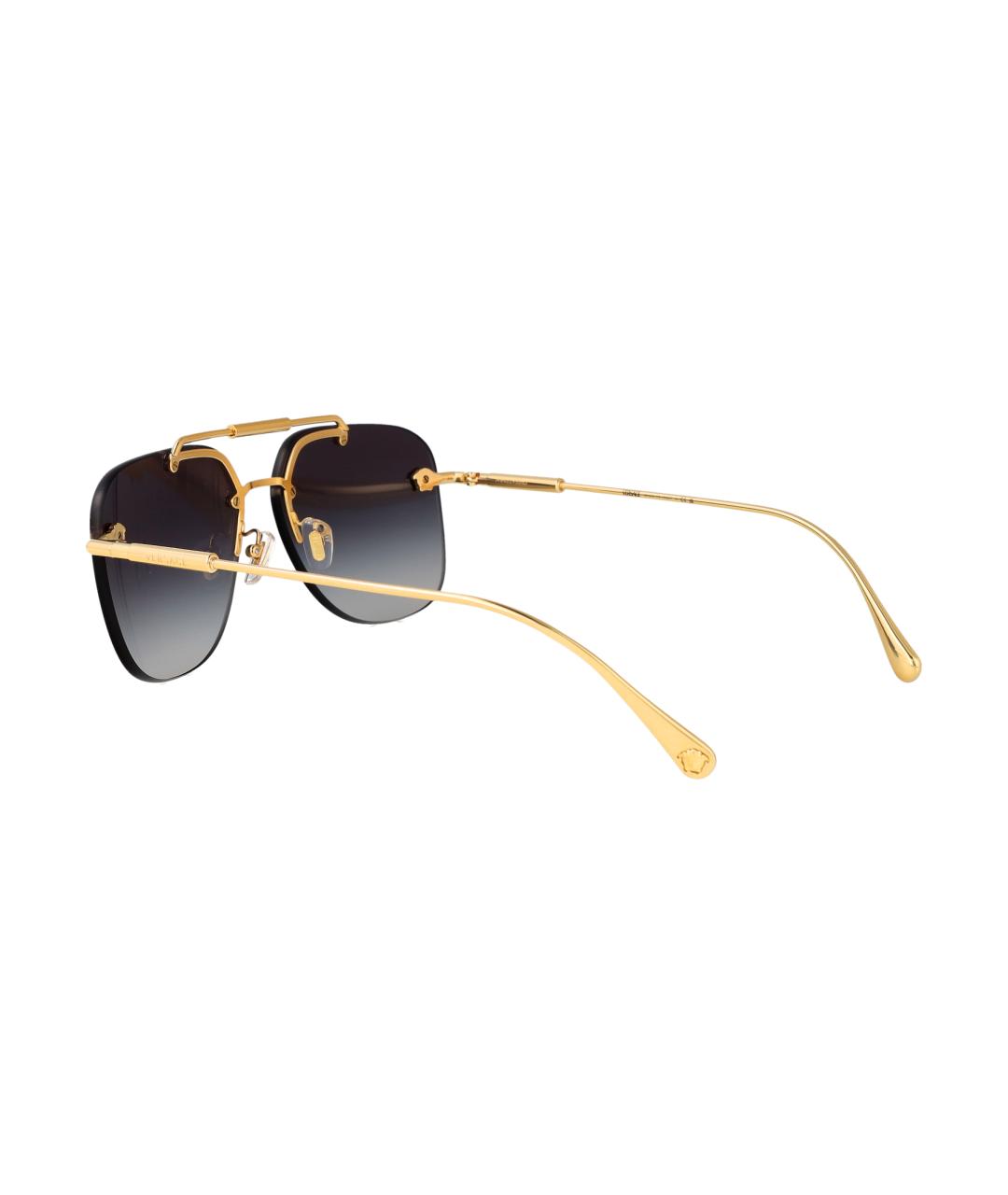 VERSACE Золотые металлические солнцезащитные очки, фото 4