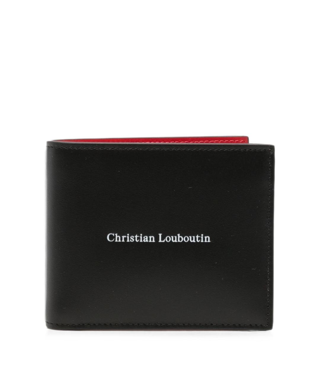 CHRISTIAN LOUBOUTIN Черный кожаный кошелек, фото 1
