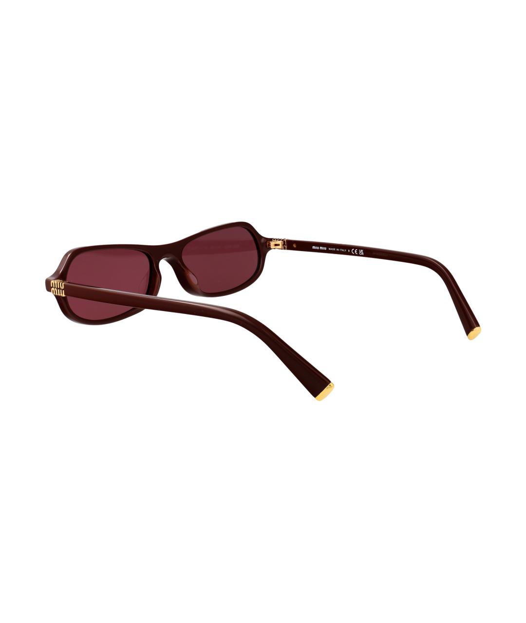 MIU MIU Бордовые пластиковые солнцезащитные очки, фото 4