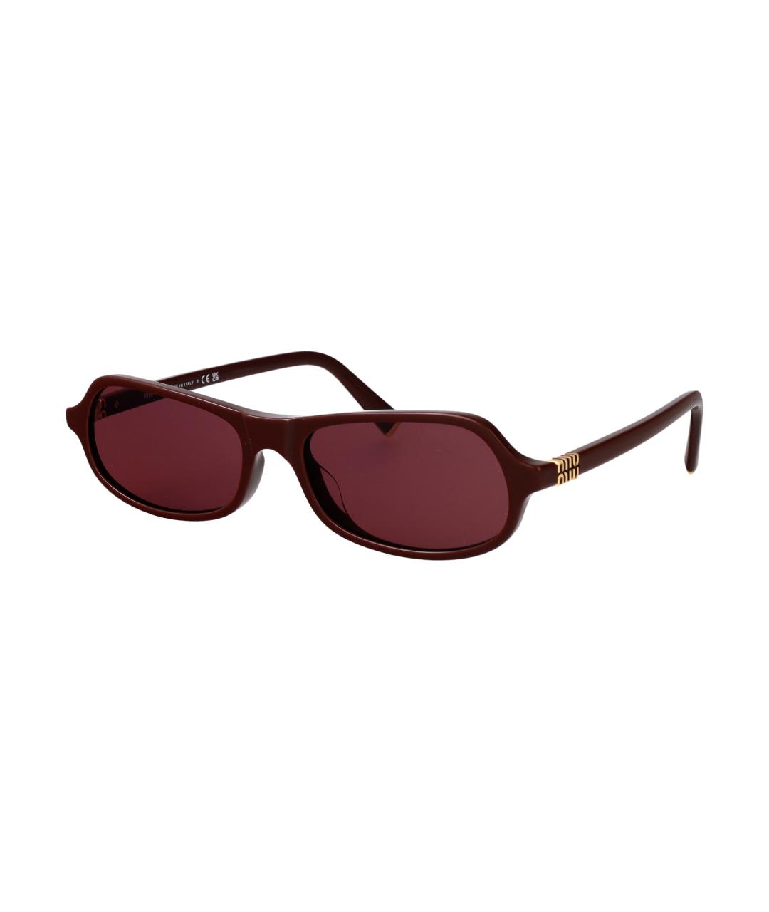 MIU MIU Бордовые пластиковые солнцезащитные очки, фото 2
