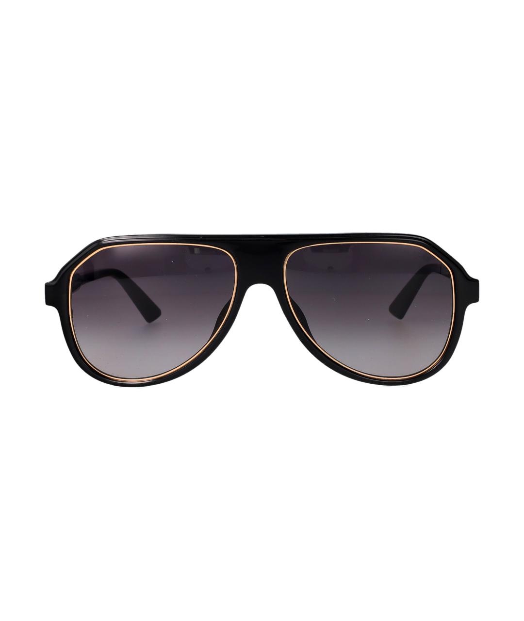VERSACE Черные пластиковые солнцезащитные очки, фото 1