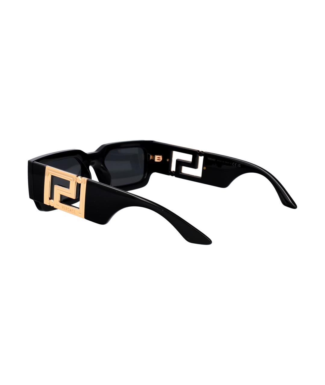 VERSACE Черные пластиковые солнцезащитные очки, фото 4
