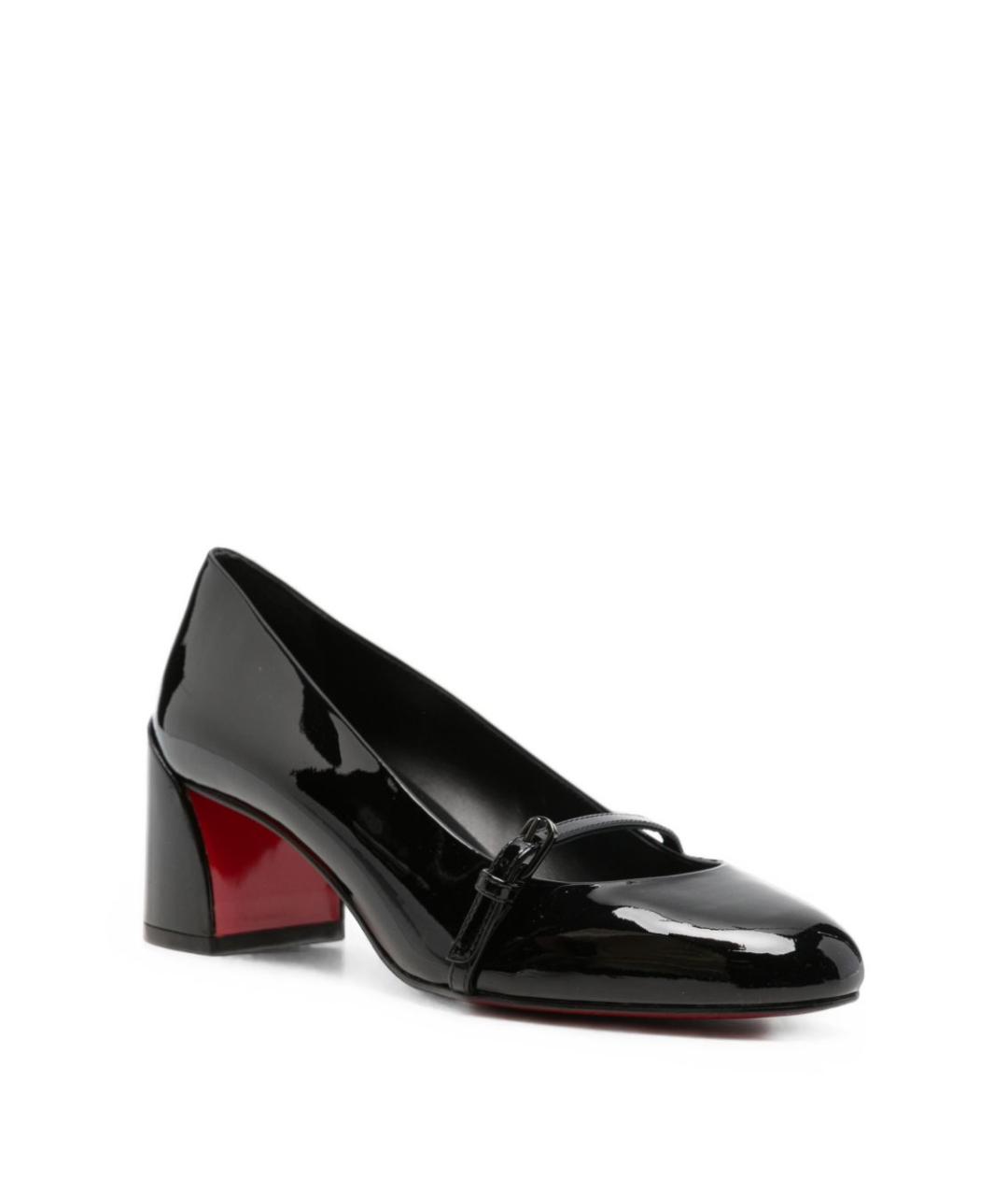 CHRISTIAN LOUBOUTIN Черные кожаные туфли, фото 2