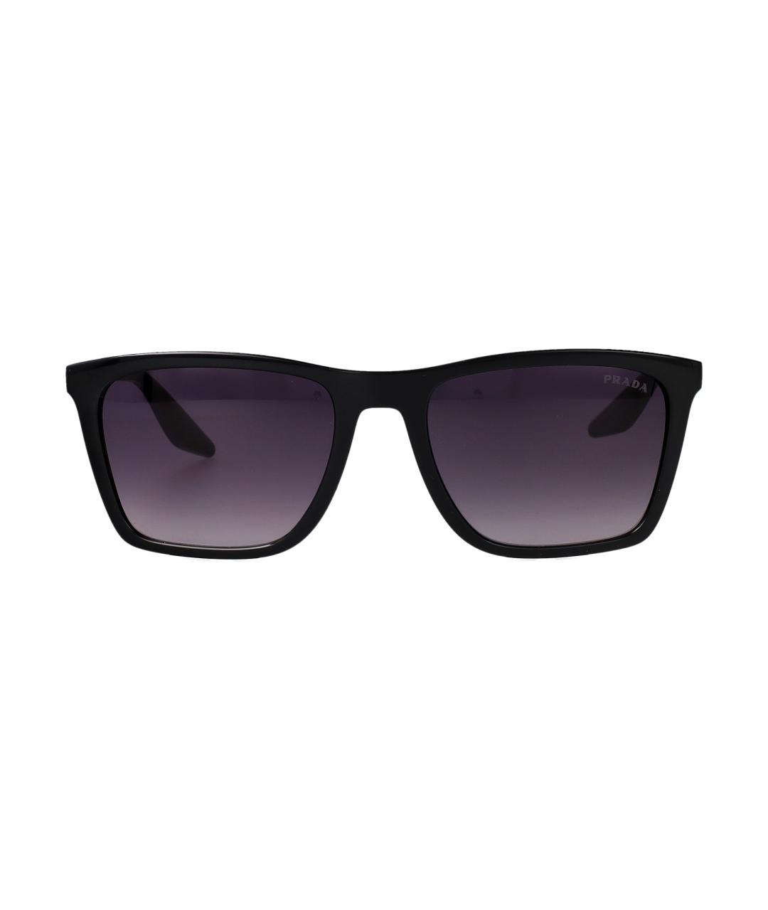 PRADA Черные пластиковые солнцезащитные очки, фото 1