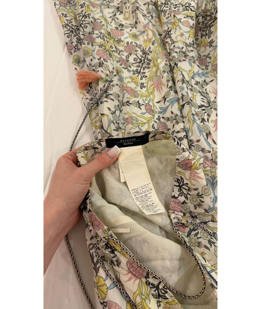WEEKEND MAX MARA Мульти шелковая юбка миди, фото 3