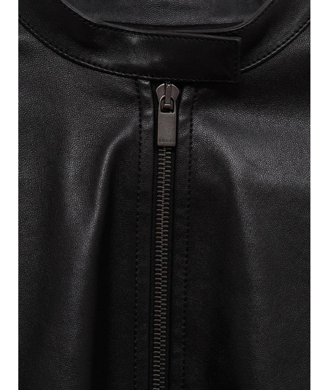 GUCCI Черная кожаная куртка, фото 3