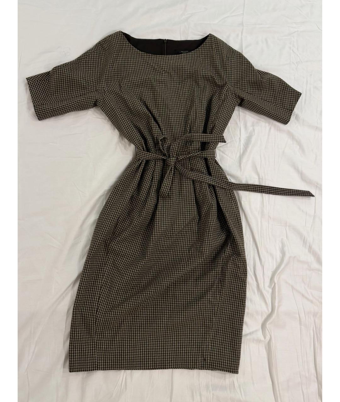 WEEKEND MAX MARA Мульти шерстяное повседневное платье, фото 9