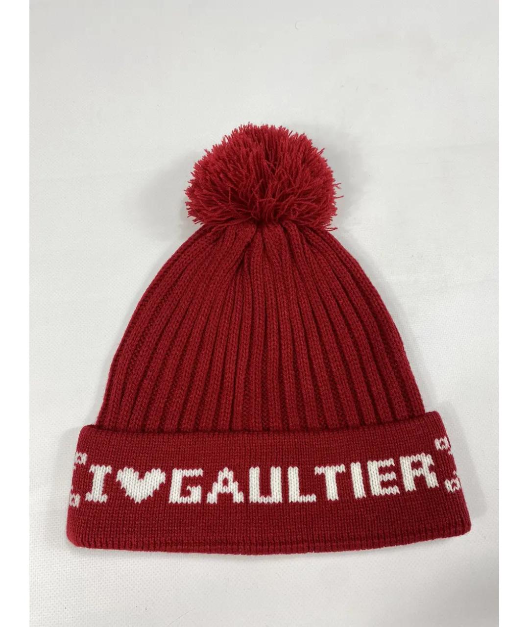 JEAN PAUL GAULTIER Красная синтетическая шапка, фото 5
