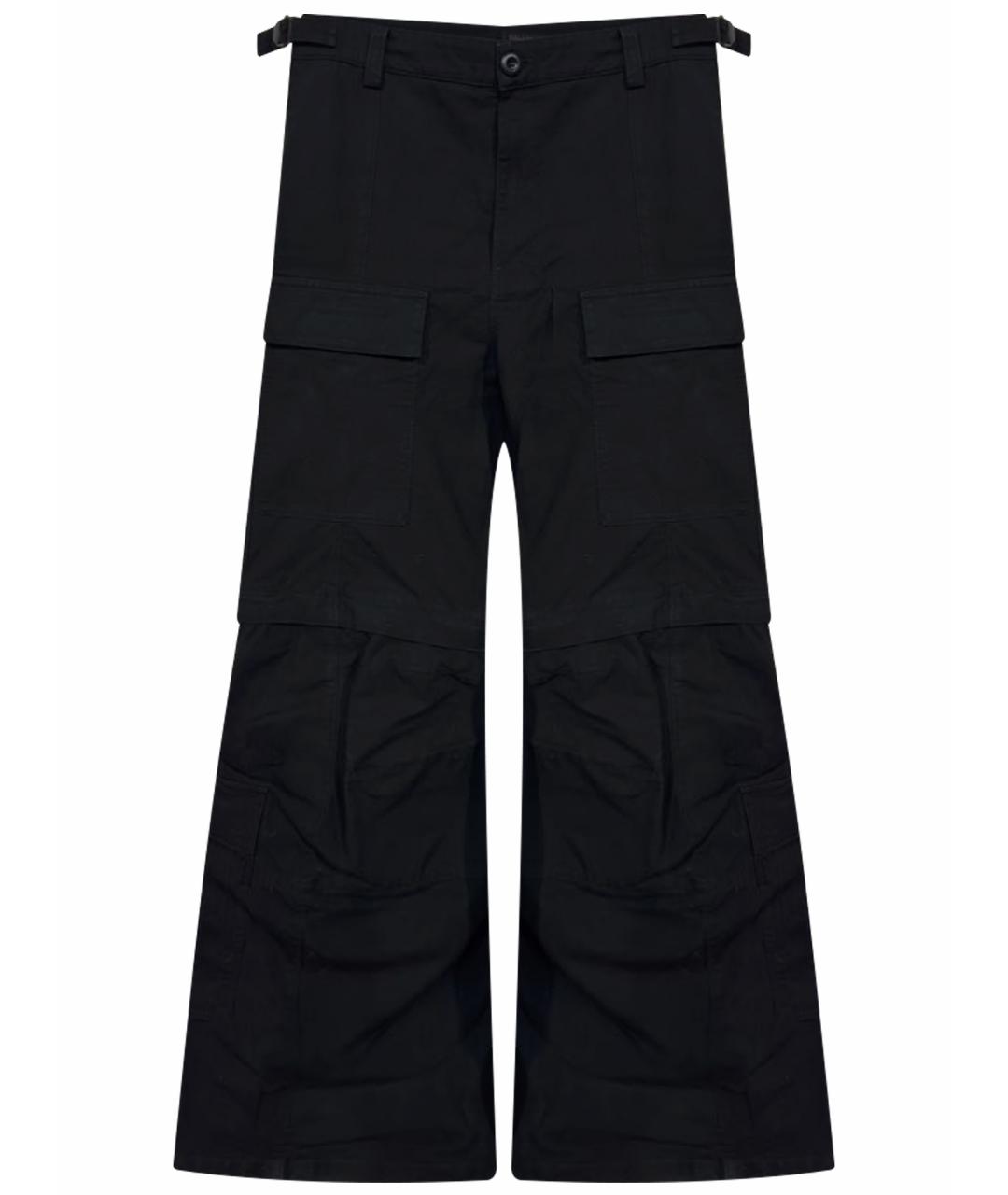 BALENCIAGA Черные хлопковые брюки широкие, фото 1
