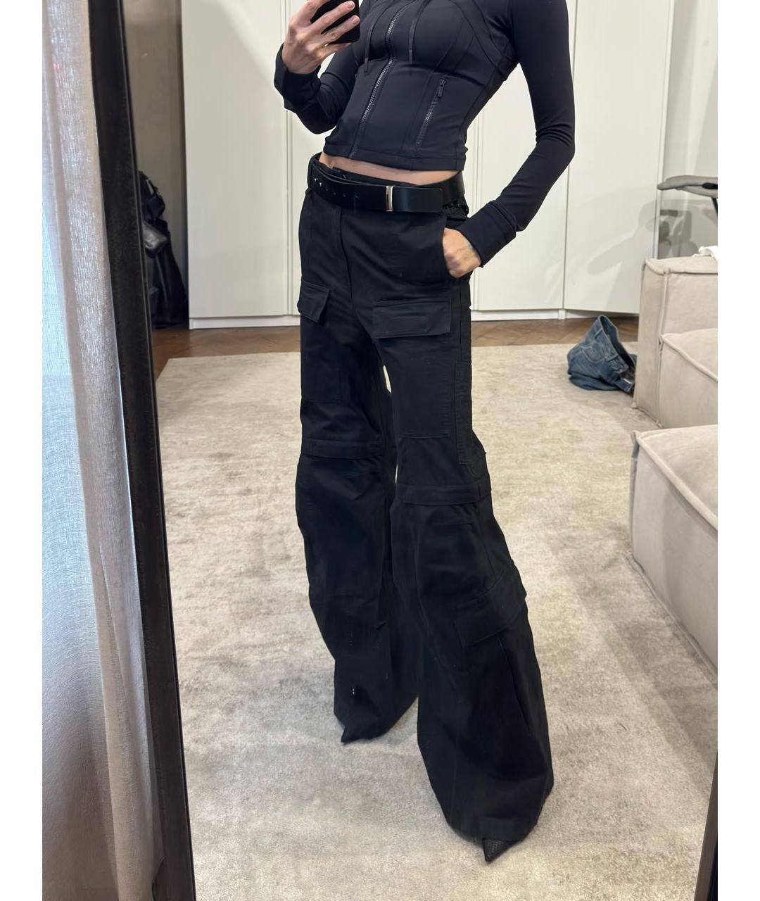 BALENCIAGA Черные хлопковые брюки широкие, фото 7