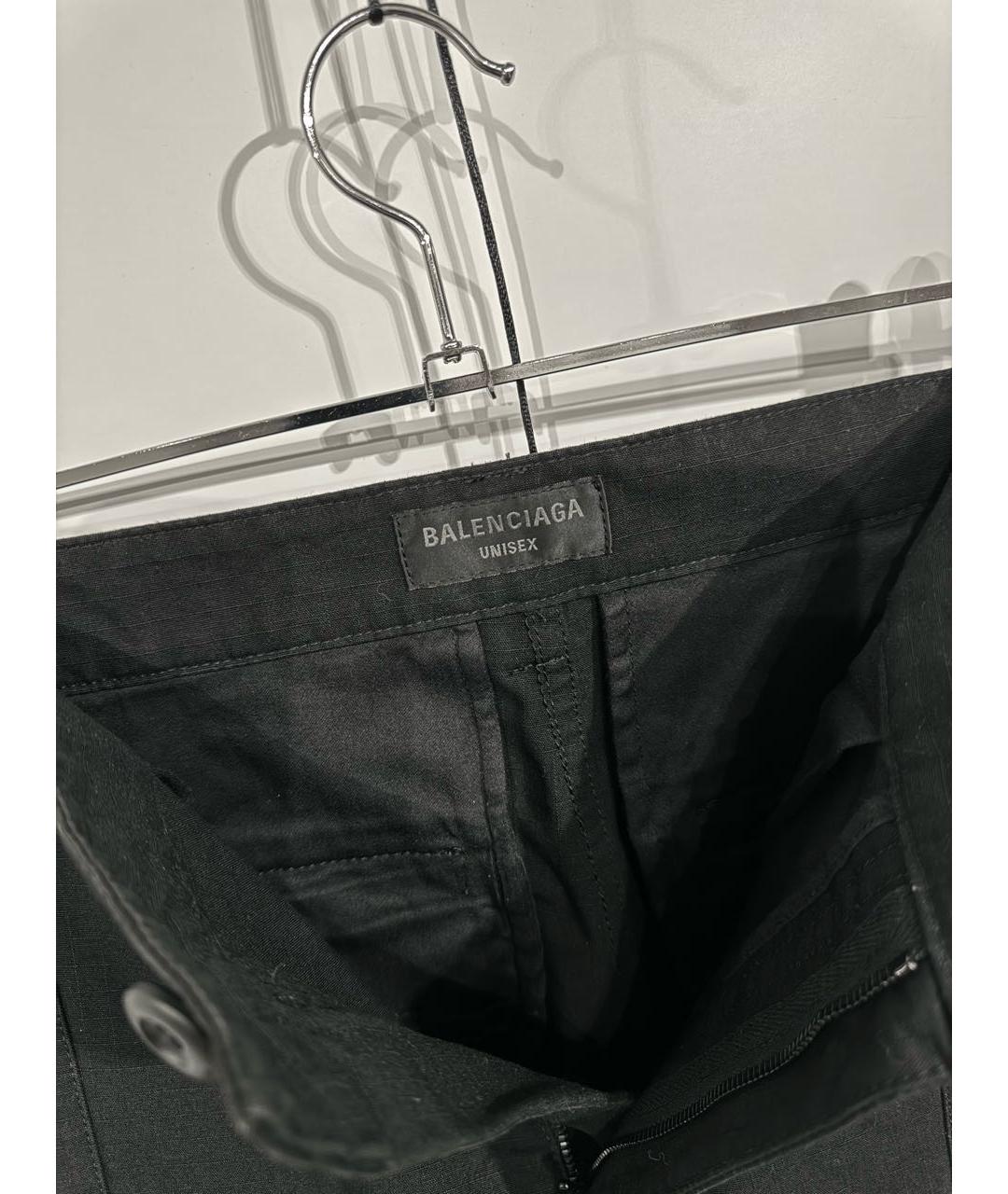 BALENCIAGA Черные хлопковые брюки широкие, фото 3