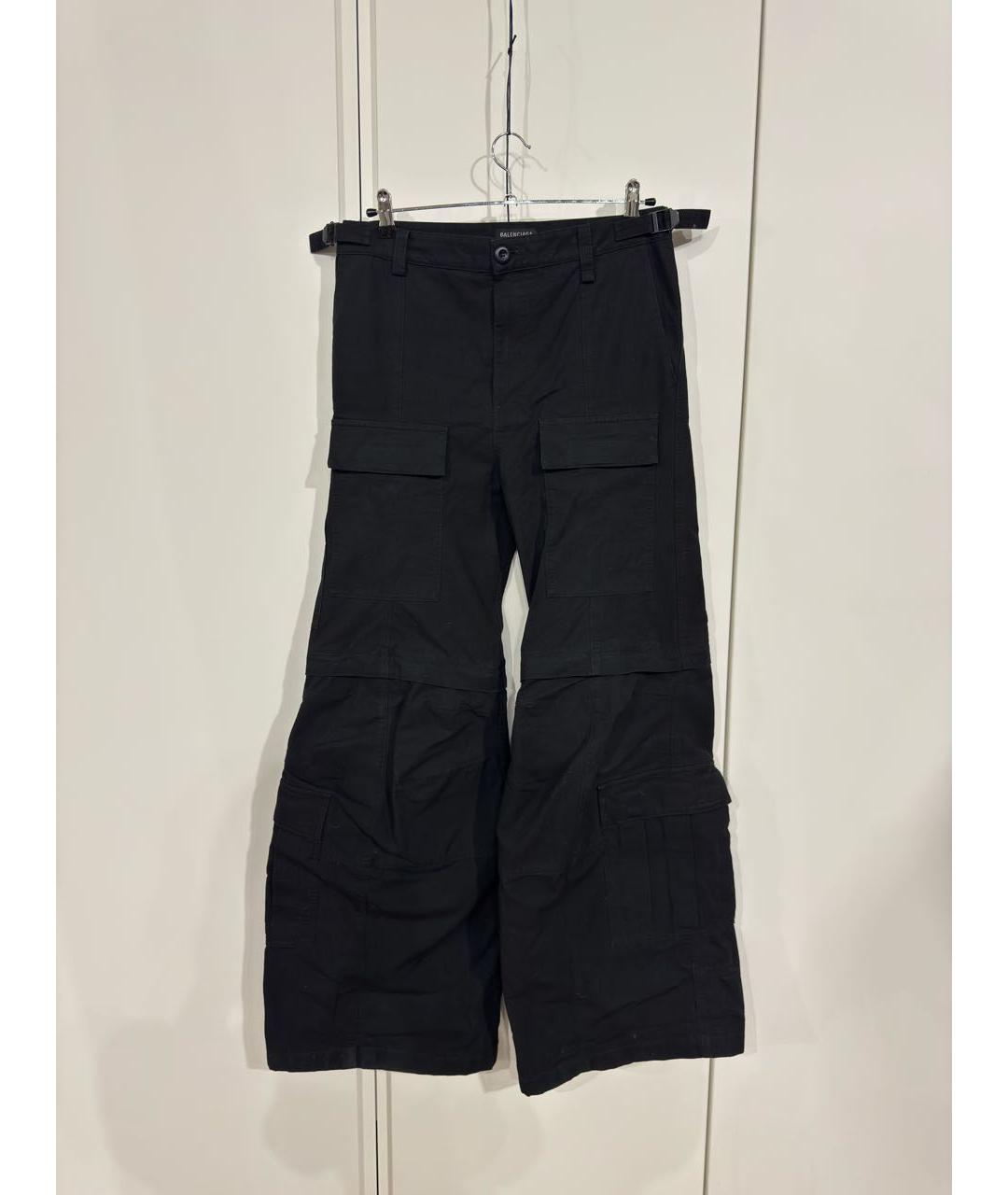 BALENCIAGA Черные хлопковые брюки широкие, фото 8