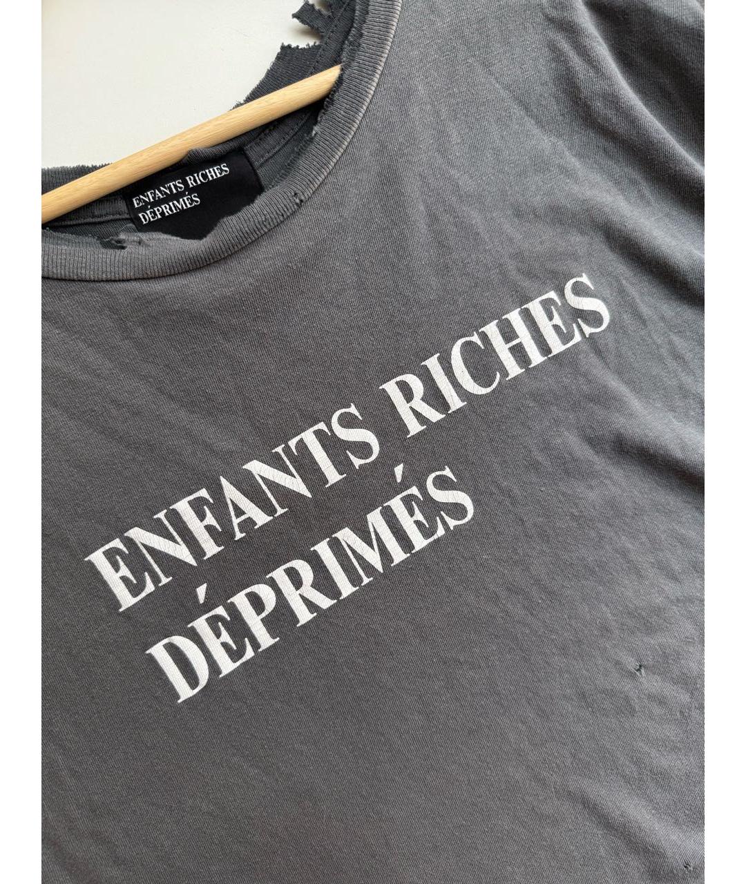 Enfants Riches Déprimés Антрацитовая хлопковая футболка, фото 3