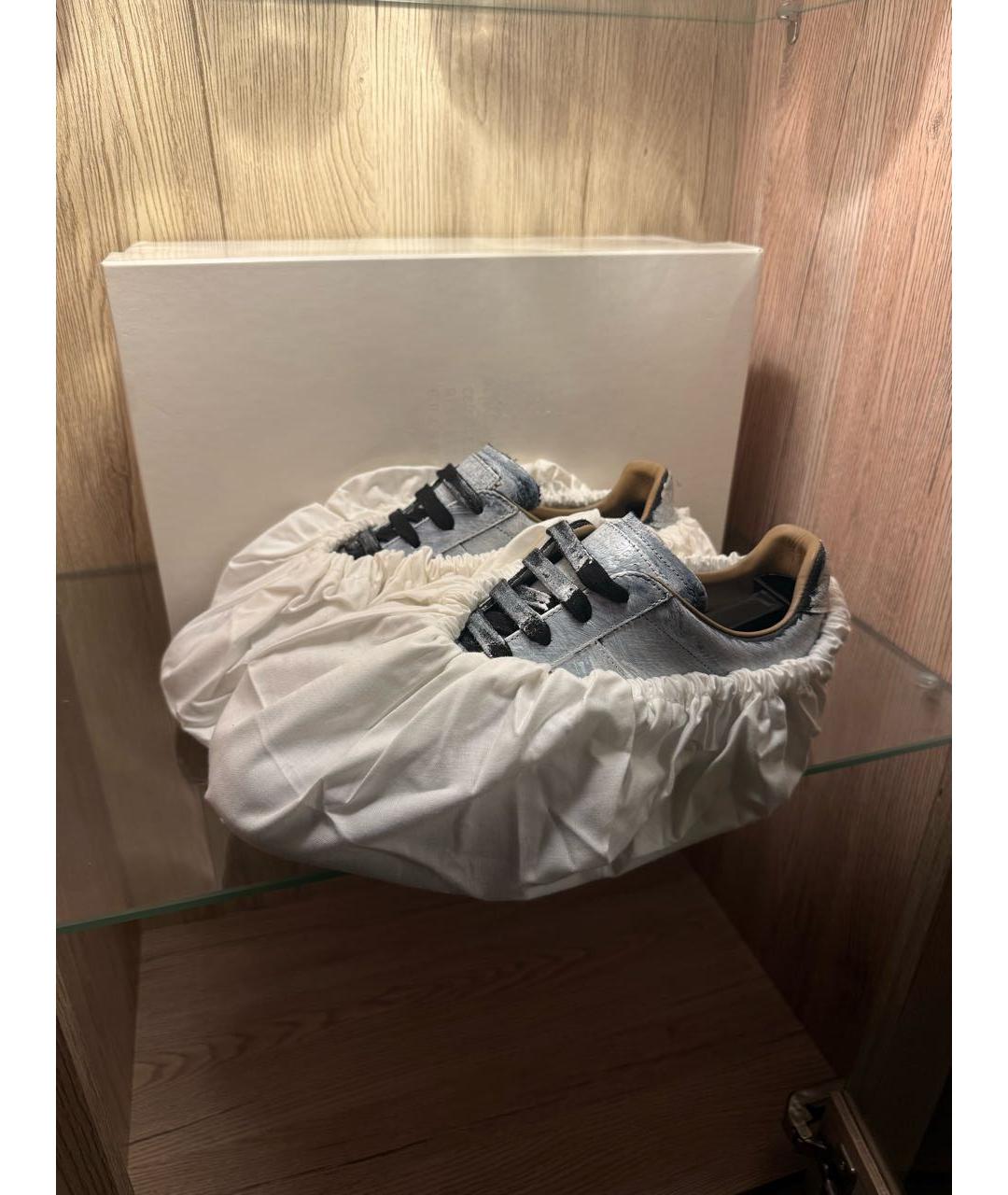 MAISON MARGIELA Белые кожаные низкие кроссовки / кеды, фото 4
