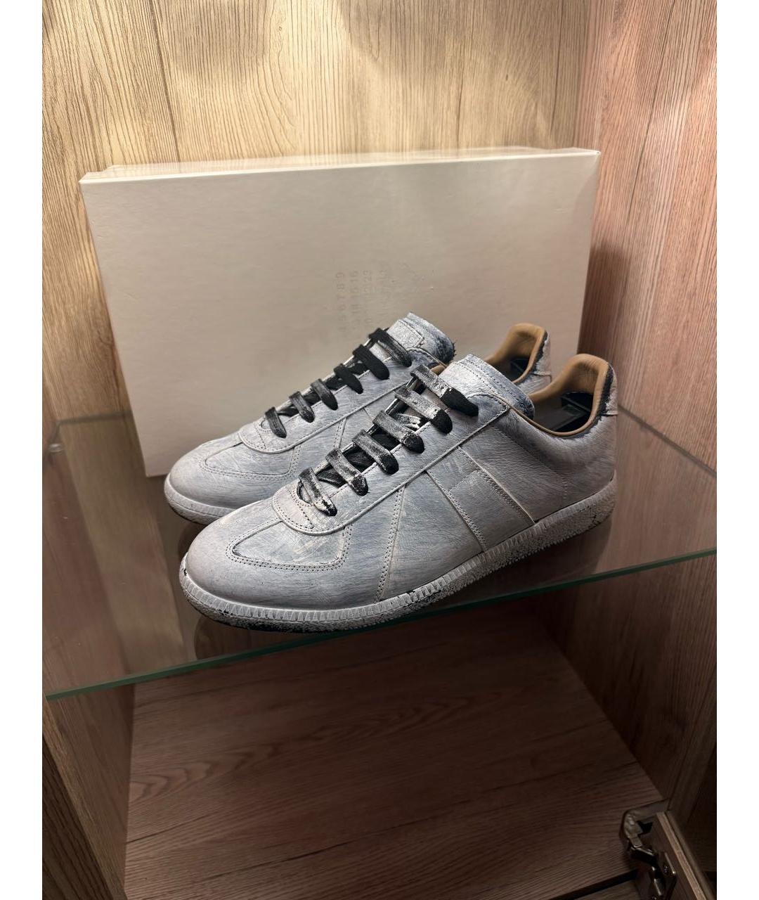 MAISON MARGIELA Белые кожаные низкие кроссовки / кеды, фото 5