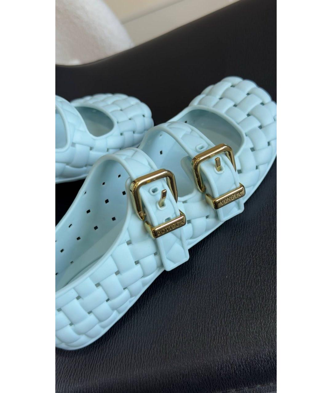 BOTTEGA VENETA Голубые резиновые туфли, фото 3