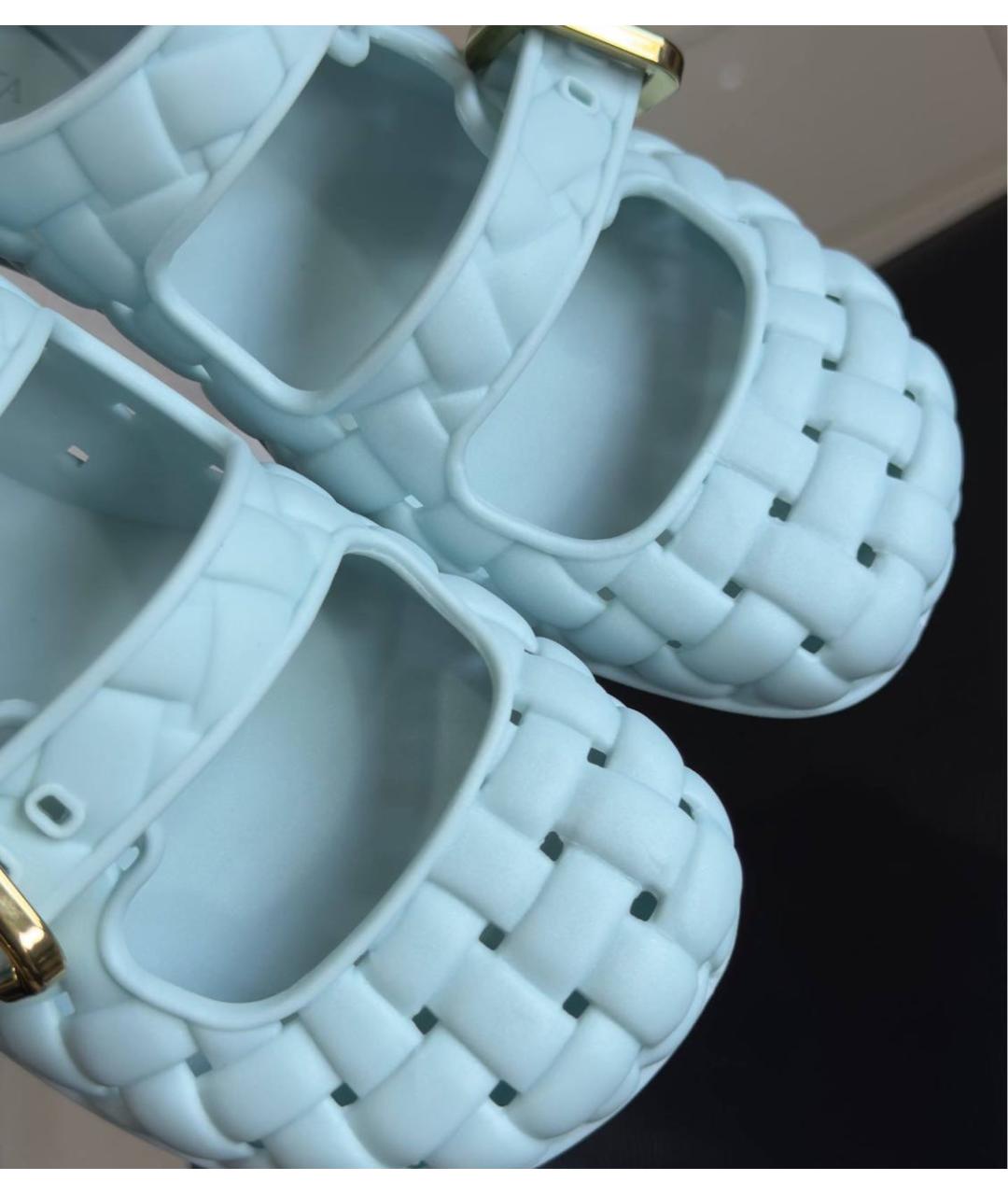 BOTTEGA VENETA Голубые резиновые туфли, фото 4