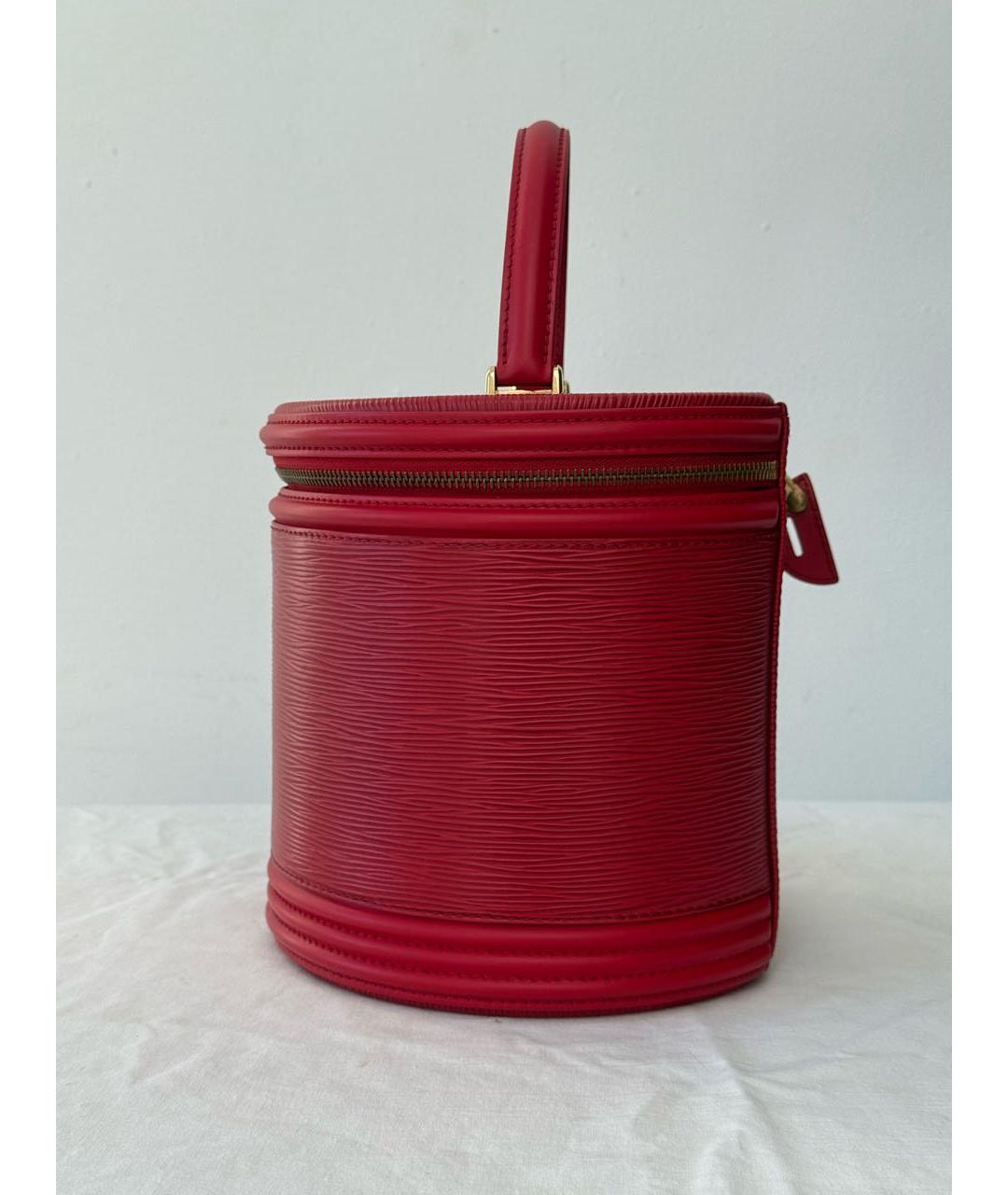 LOUIS VUITTON Красная кожаная сумка с короткими ручками, фото 3