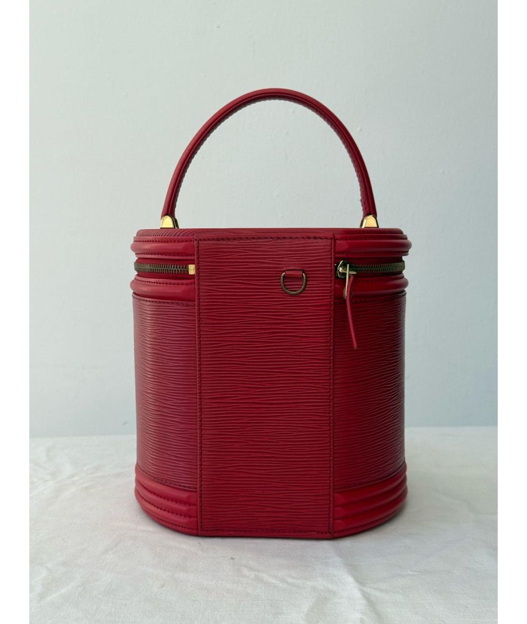 LOUIS VUITTON Красная кожаная сумка с короткими ручками, фото 4