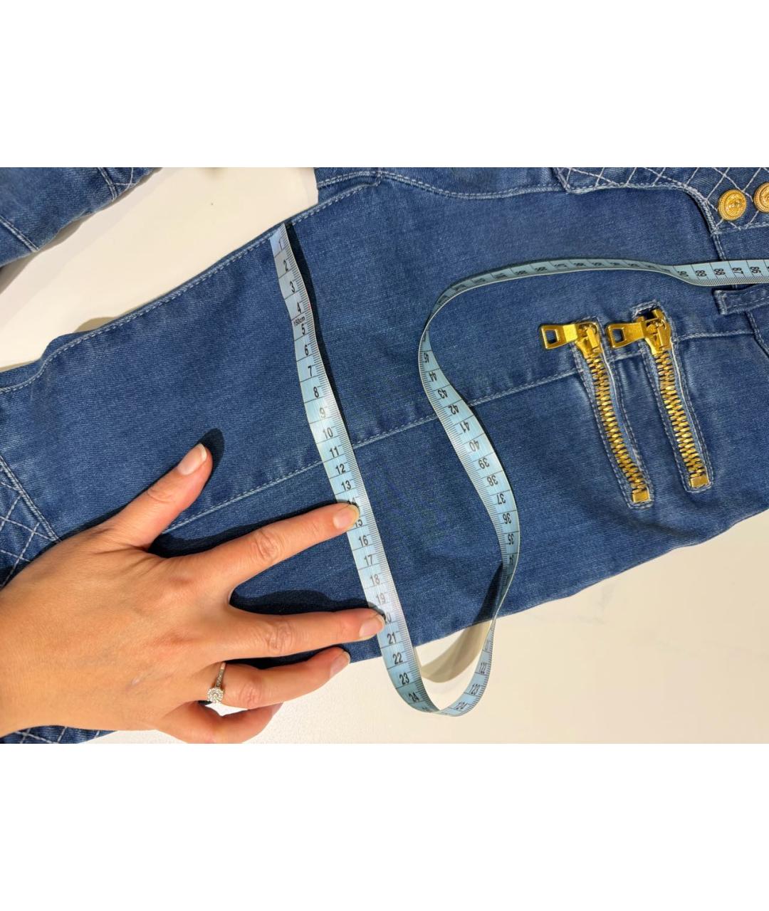 BALMAIN Голубые хлопковые джинсы слим, фото 6
