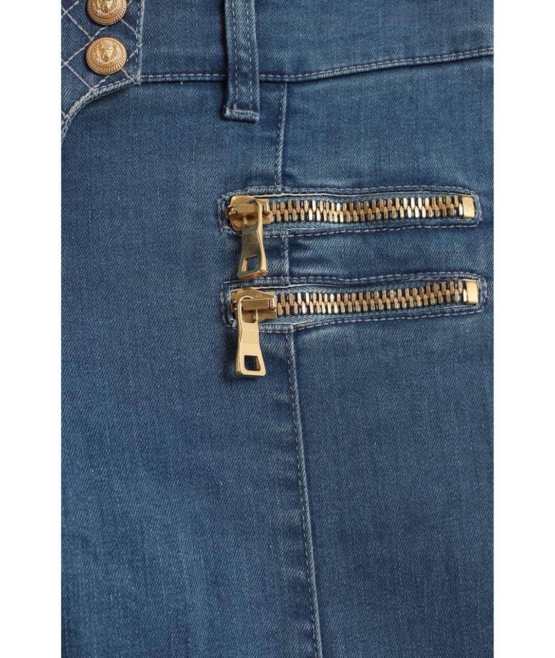 BALMAIN Голубые хлопковые джинсы слим, фото 4