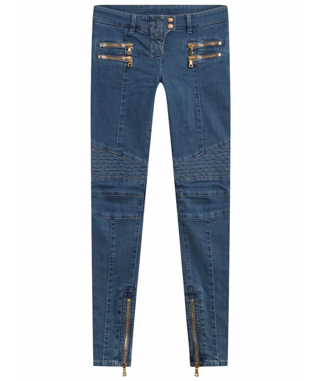 BALMAIN Голубые хлопковые джинсы слим, фото 1
