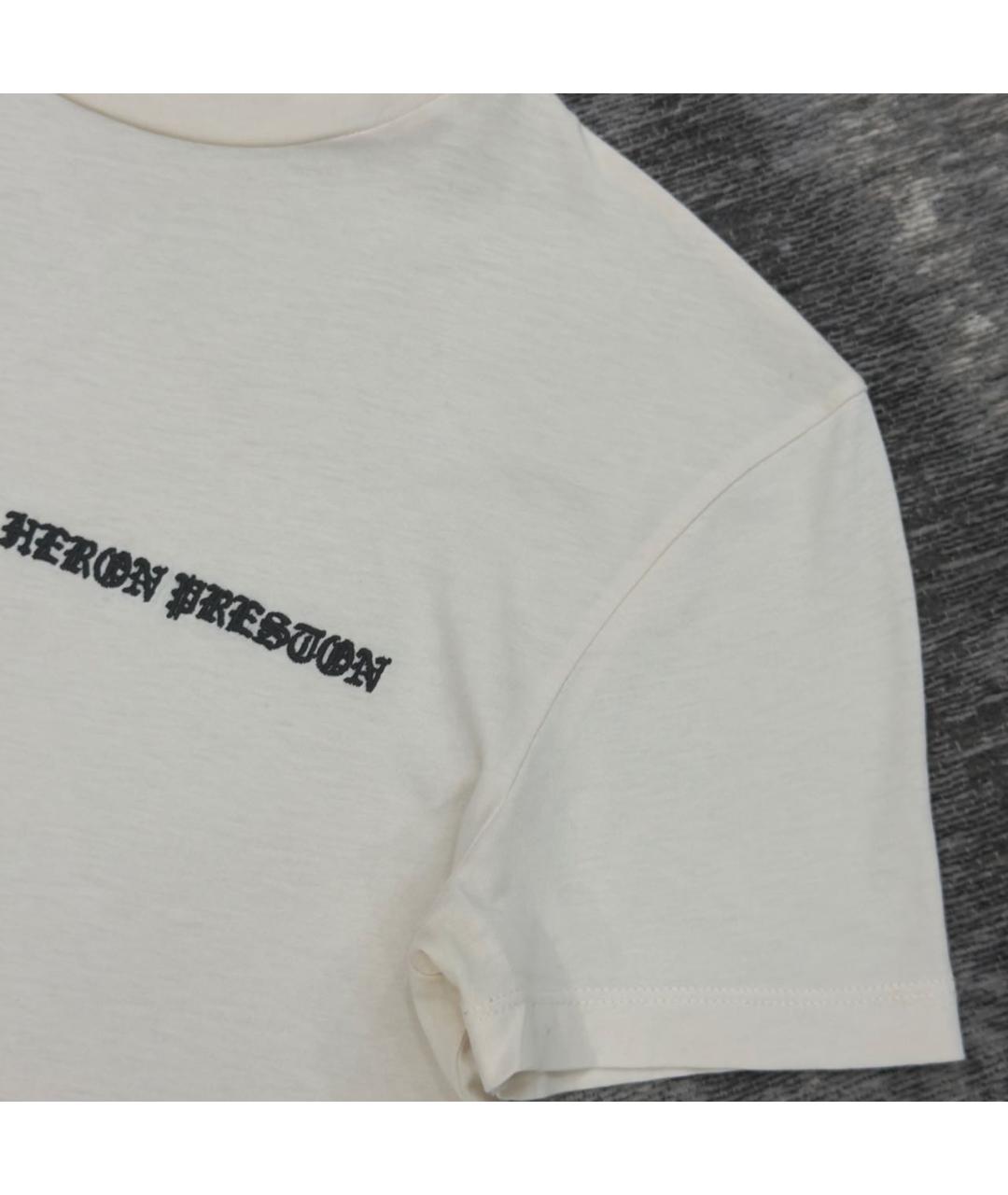 HERON PRESTON Бежевая хлопковая футболка, фото 4