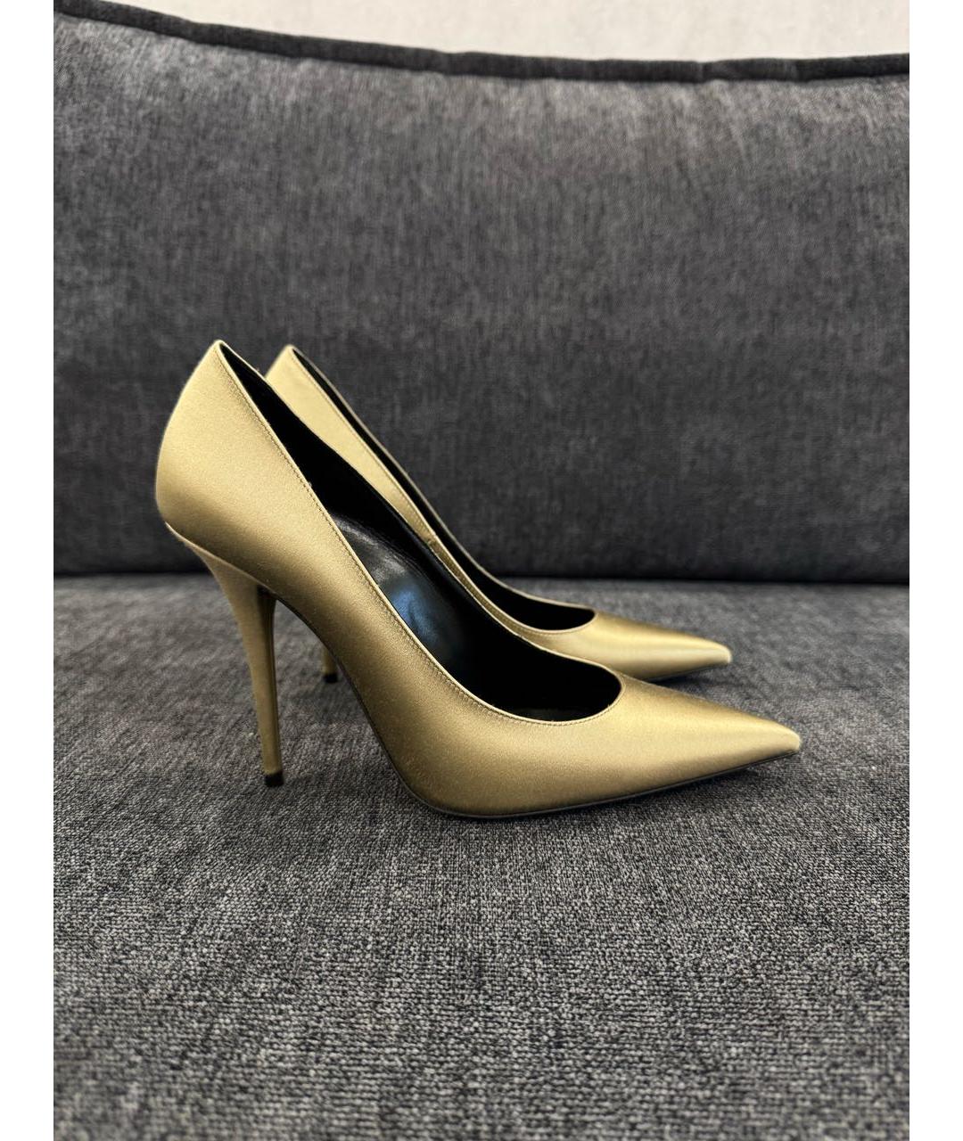 SAINT LAURENT Бежевые текстильные туфли, фото 8