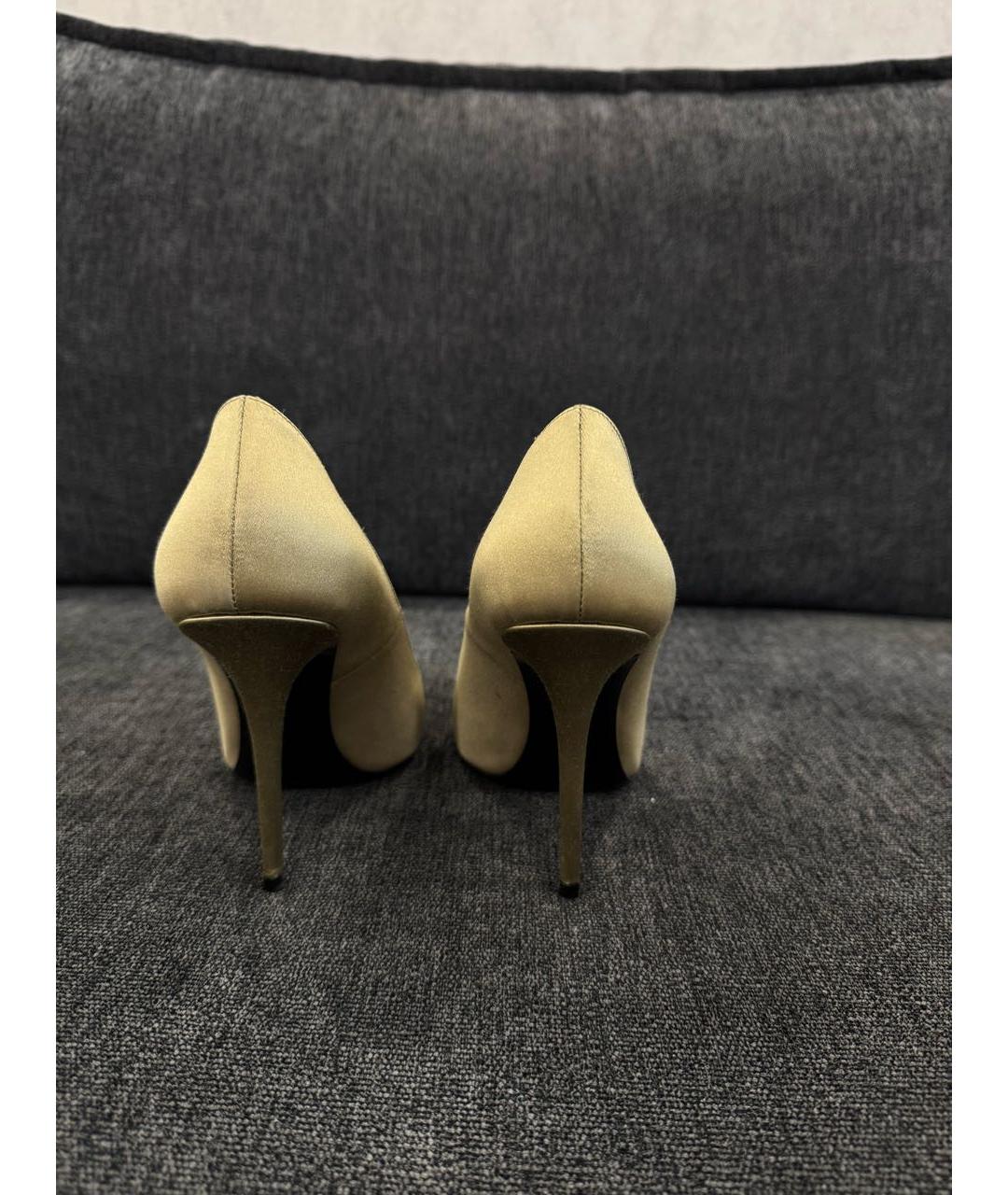 SAINT LAURENT Бежевые текстильные туфли, фото 4