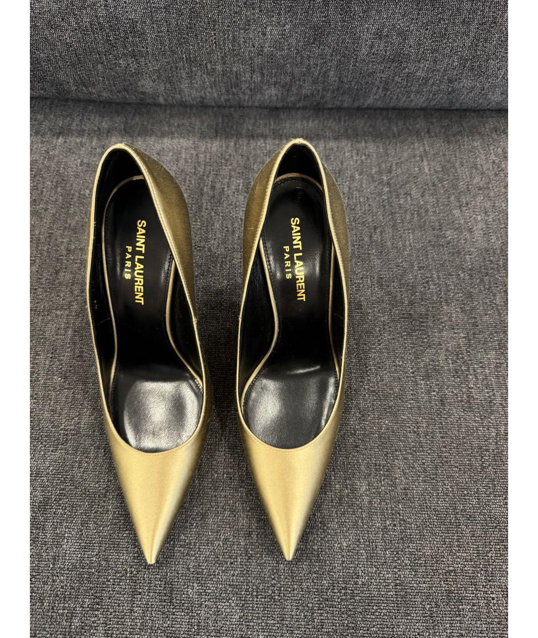 SAINT LAURENT Бежевые текстильные туфли, фото 7