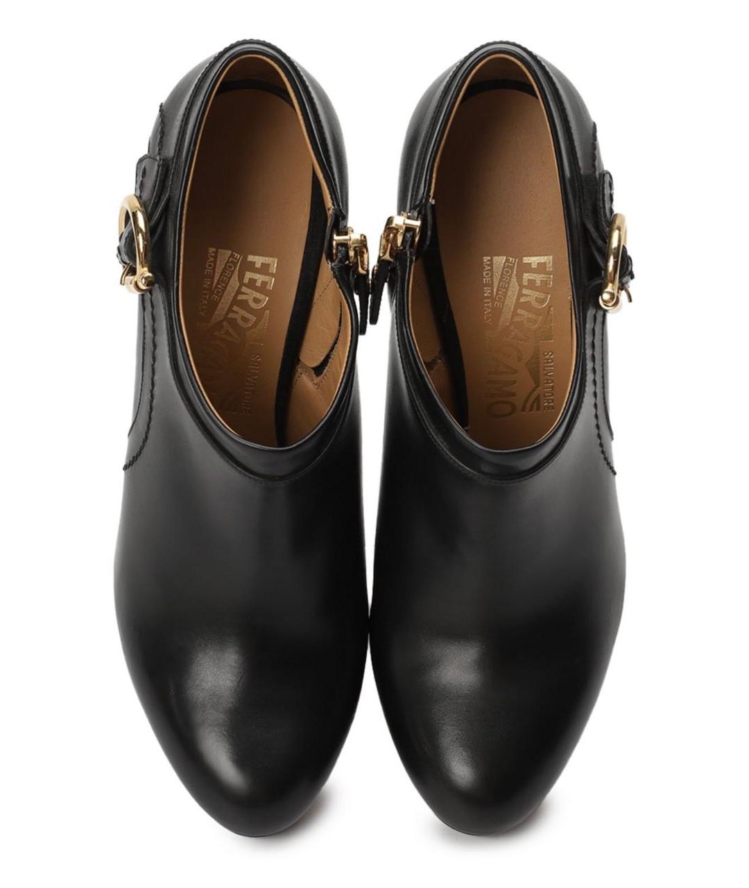 FERRAGAMO Черные кожаные ботильоны, фото 3