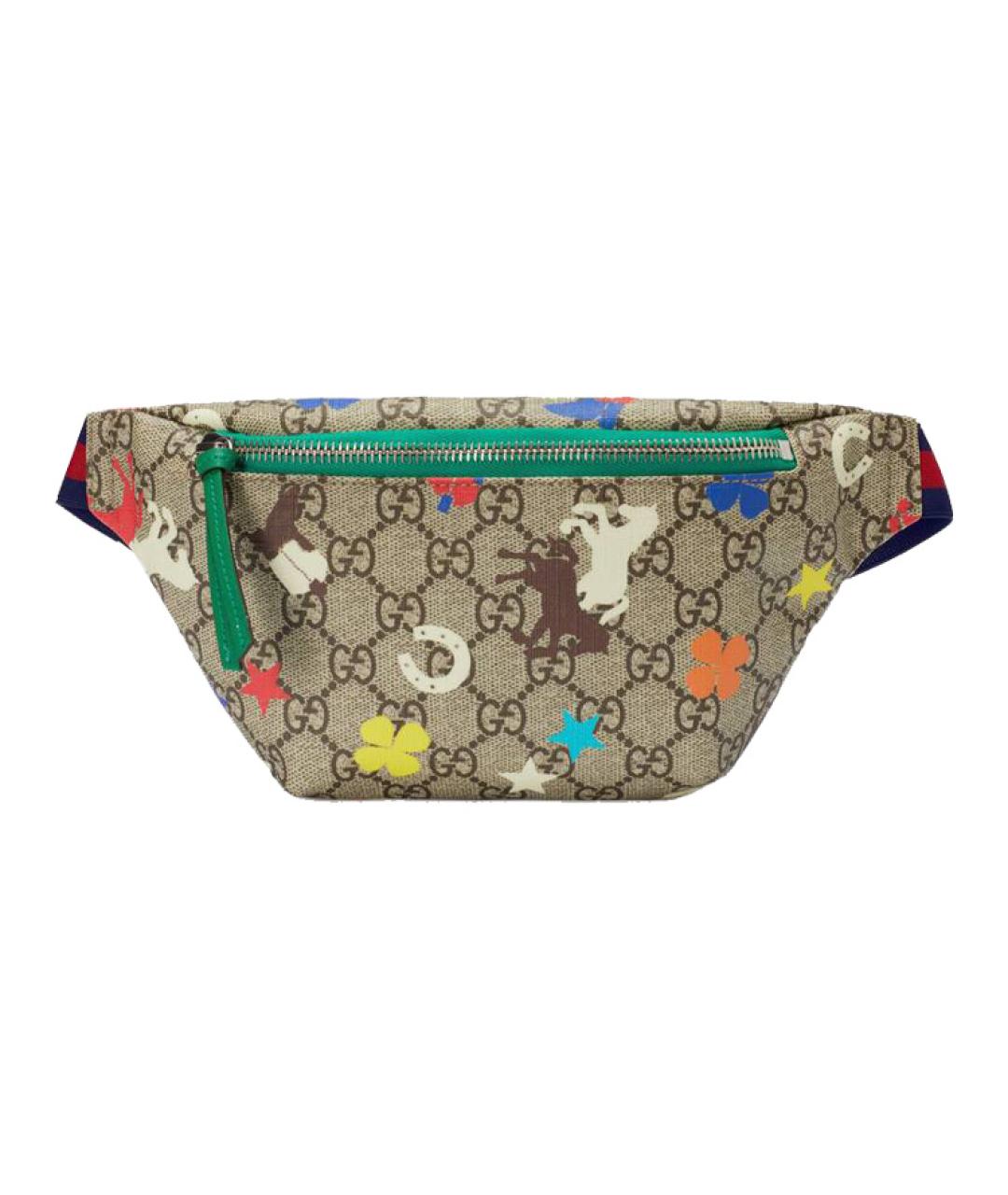 GUCCI Бежевая поясная сумка из канвы, фото 1