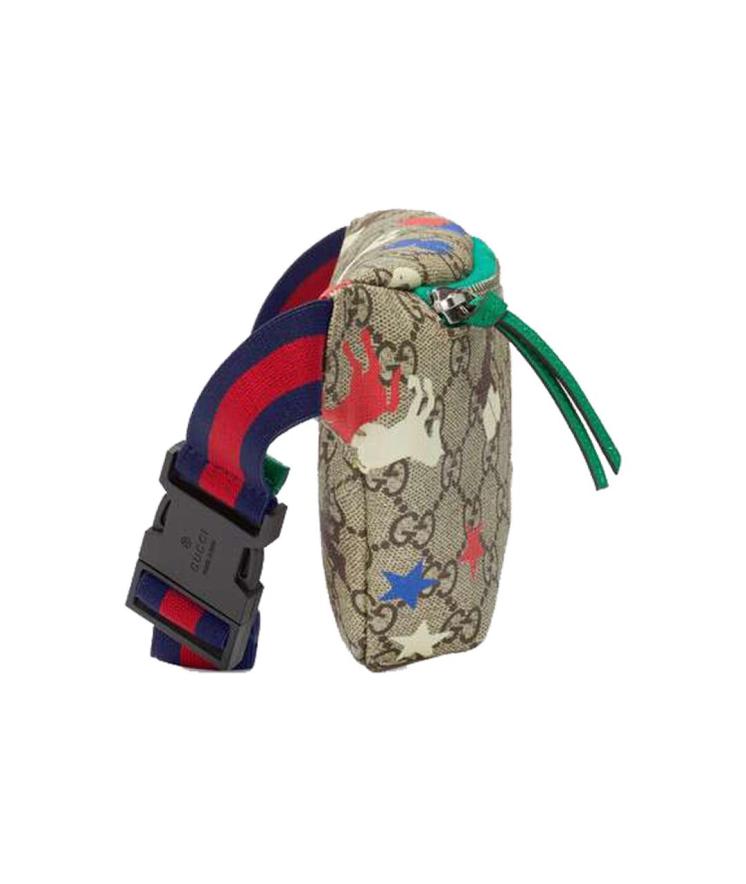 GUCCI Бежевая поясная сумка из канвы, фото 4