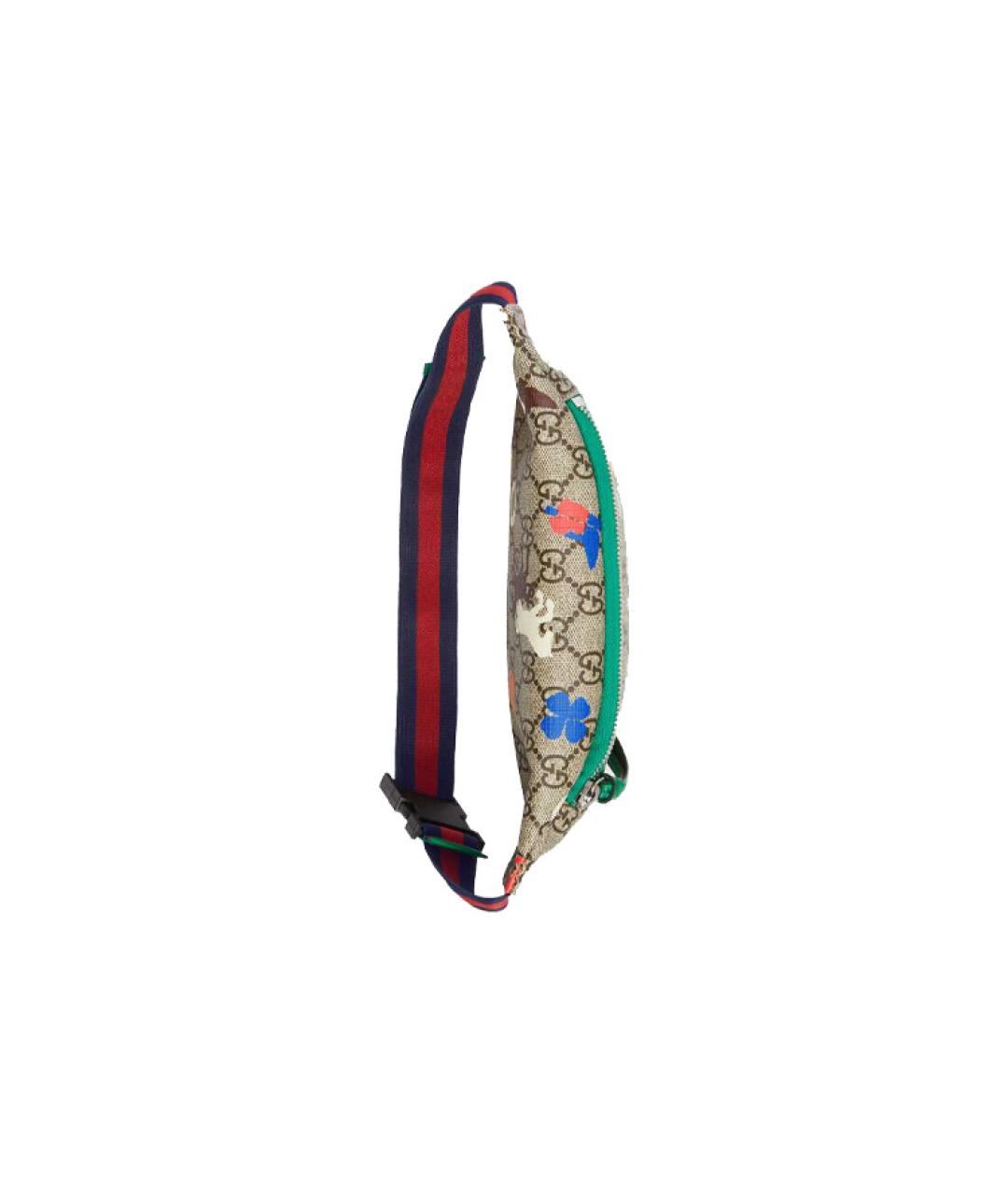 GUCCI Бежевая поясная сумка из канвы, фото 5