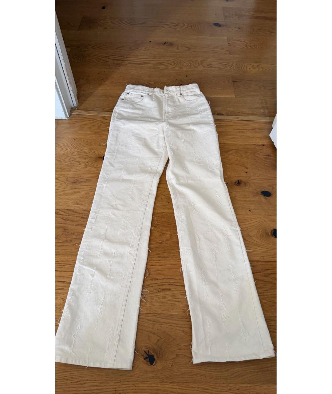 ACNE STUDIOS Белые хлопковые прямые джинсы, фото 8