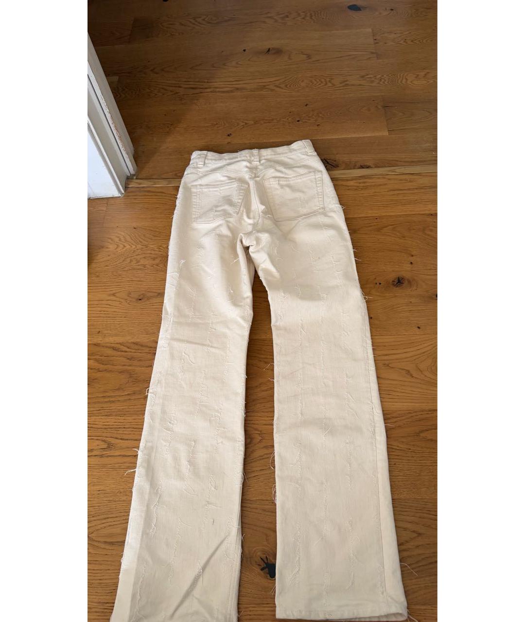 ACNE STUDIOS Белые хлопковые прямые джинсы, фото 2