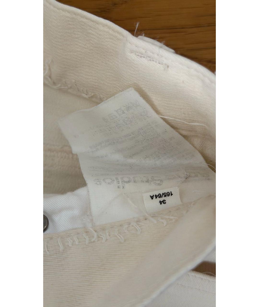 ACNE STUDIOS Белые хлопковые прямые джинсы, фото 5