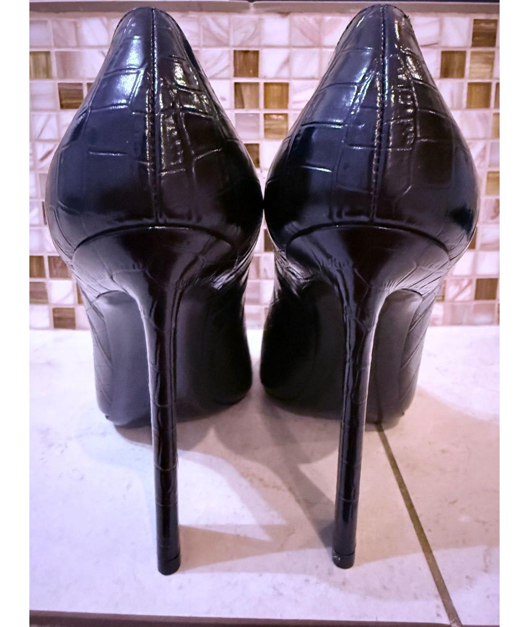 SAINT LAURENT Черные кожаные туфли, фото 4