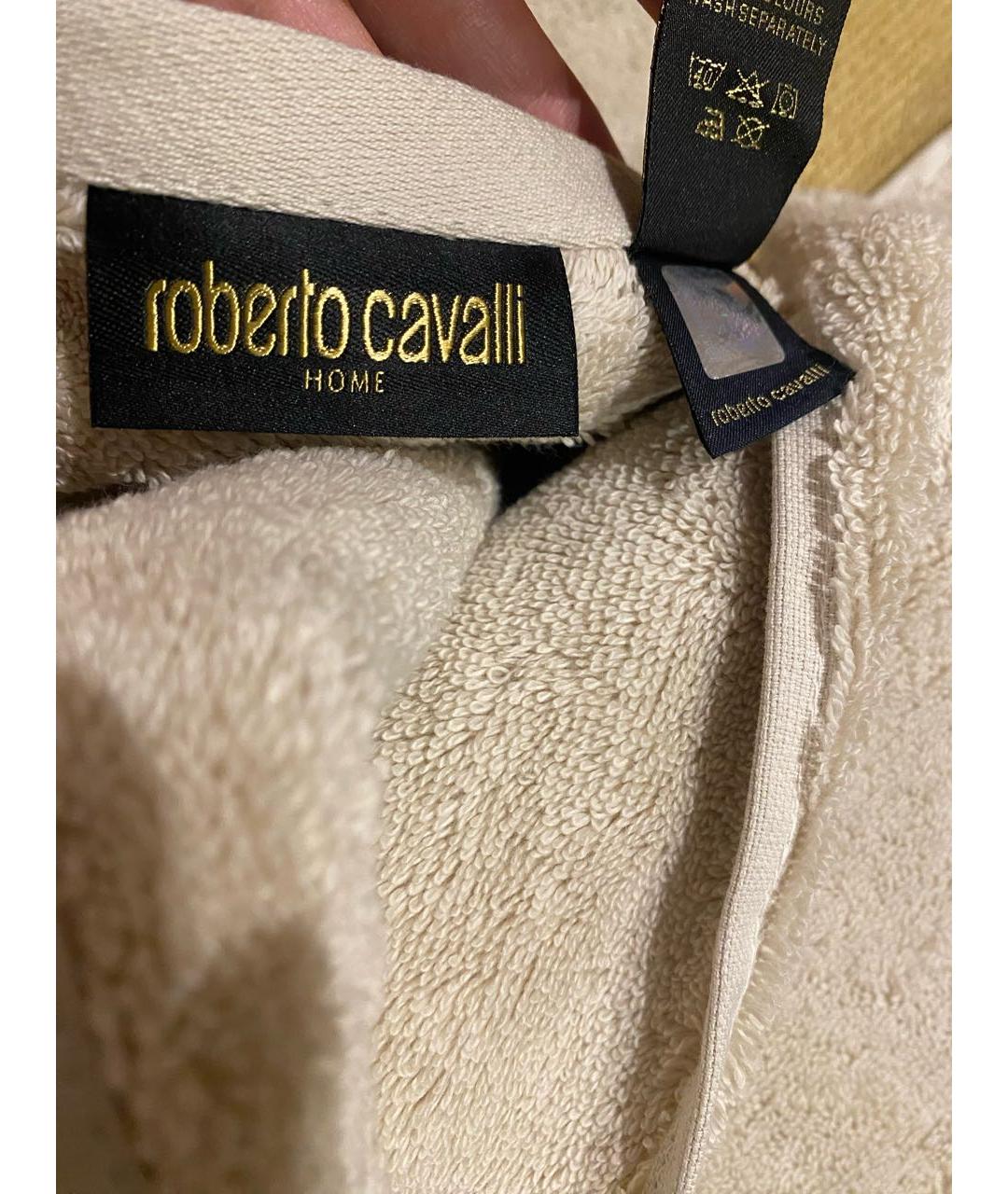 ROBERTO CAVALLI Бежевое хлопковое полотенце, фото 5