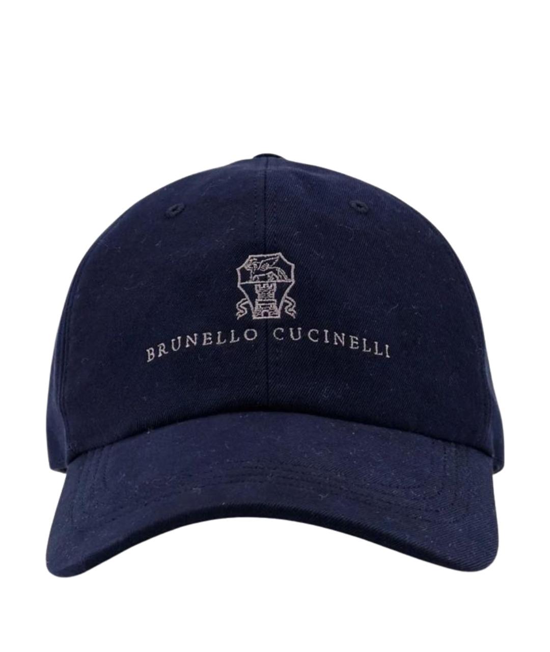 BRUNELLO CUCINELLI Темно-синяя хлопковая кепка/бейсболка, фото 1