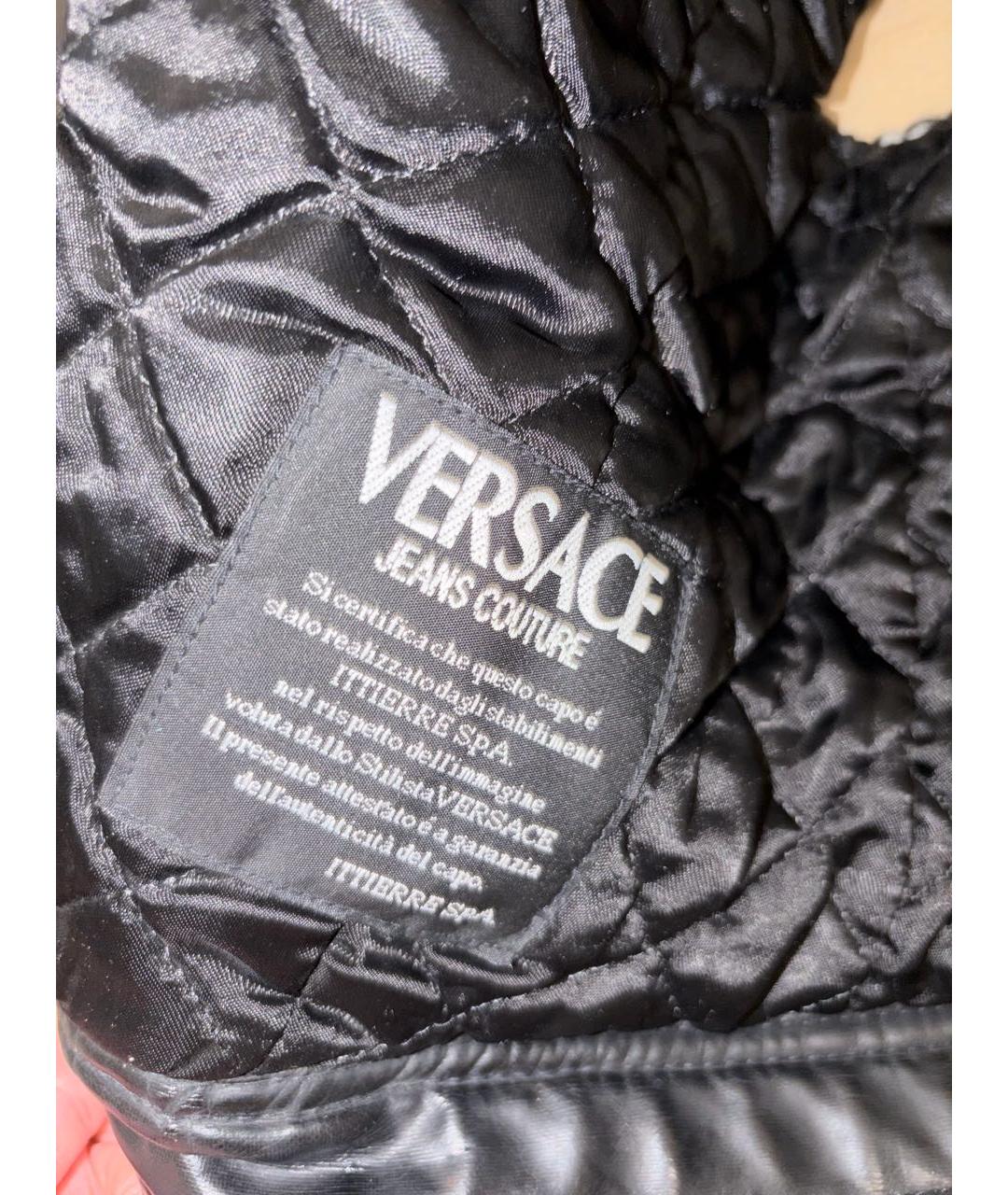 VERSACE Черный кожаный жилет, фото 4