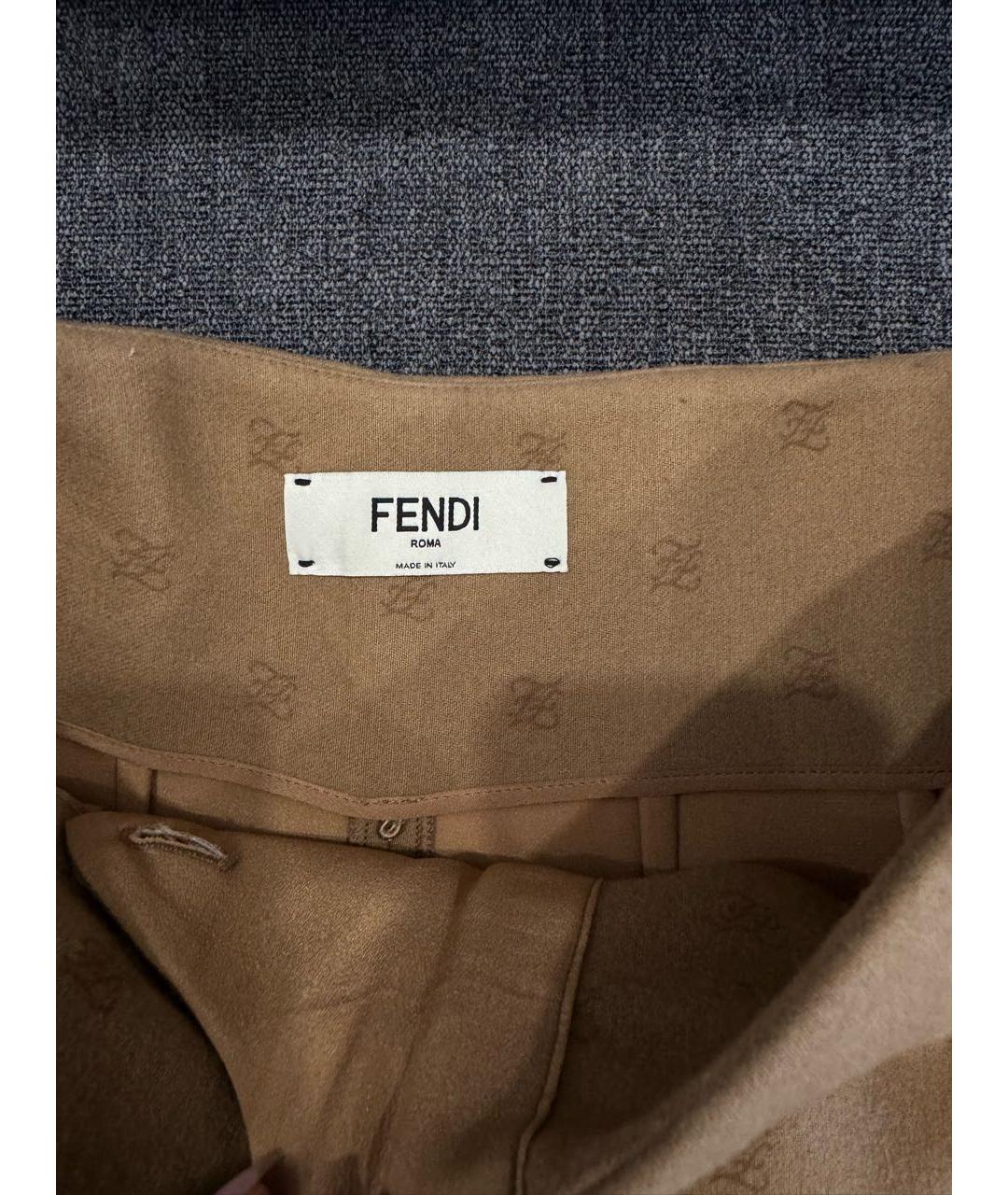 FENDI Коричневые кашемировые шорты, фото 3