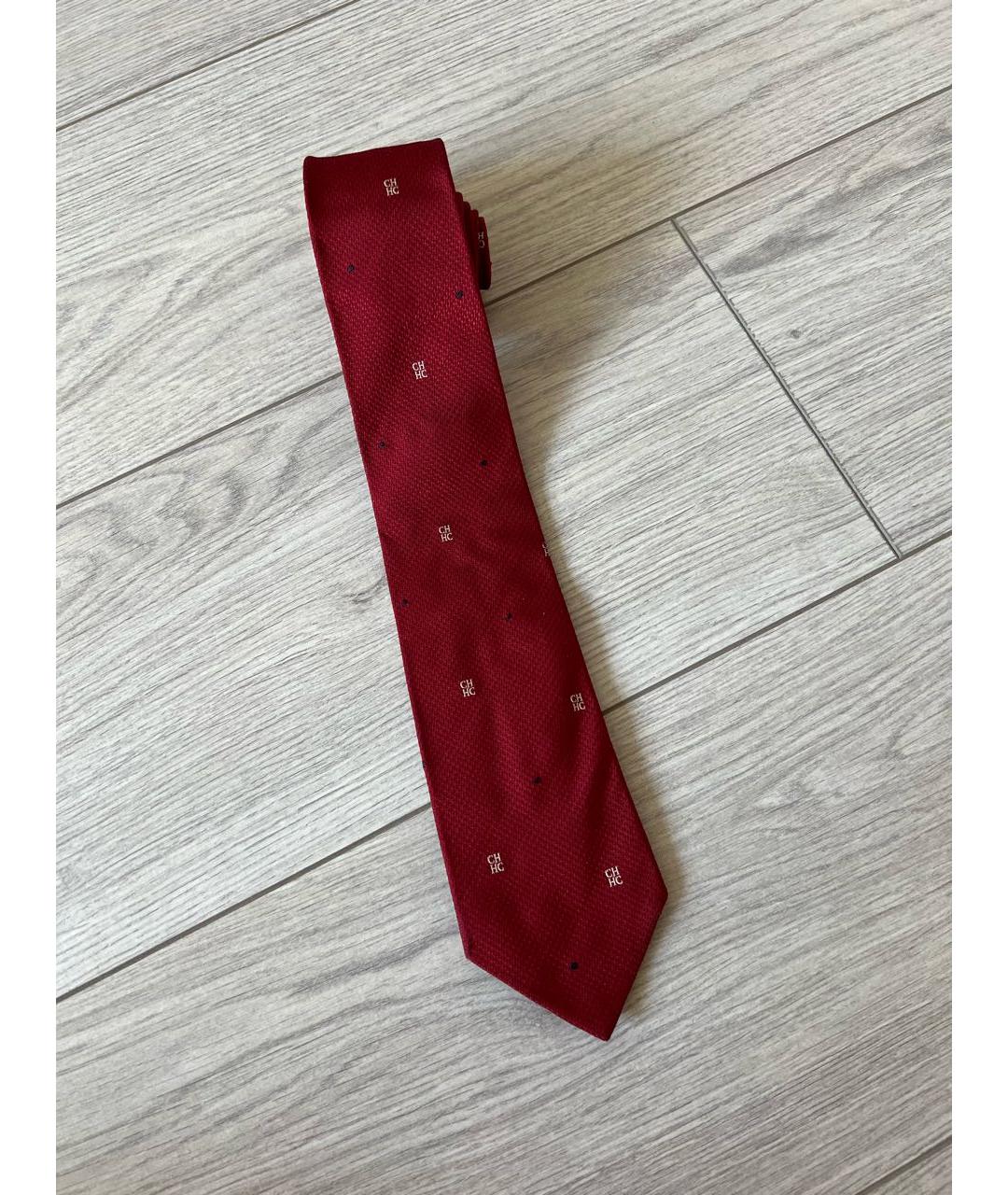 CAROLINA HERRERA Бордовый шелковый галстук, фото 2