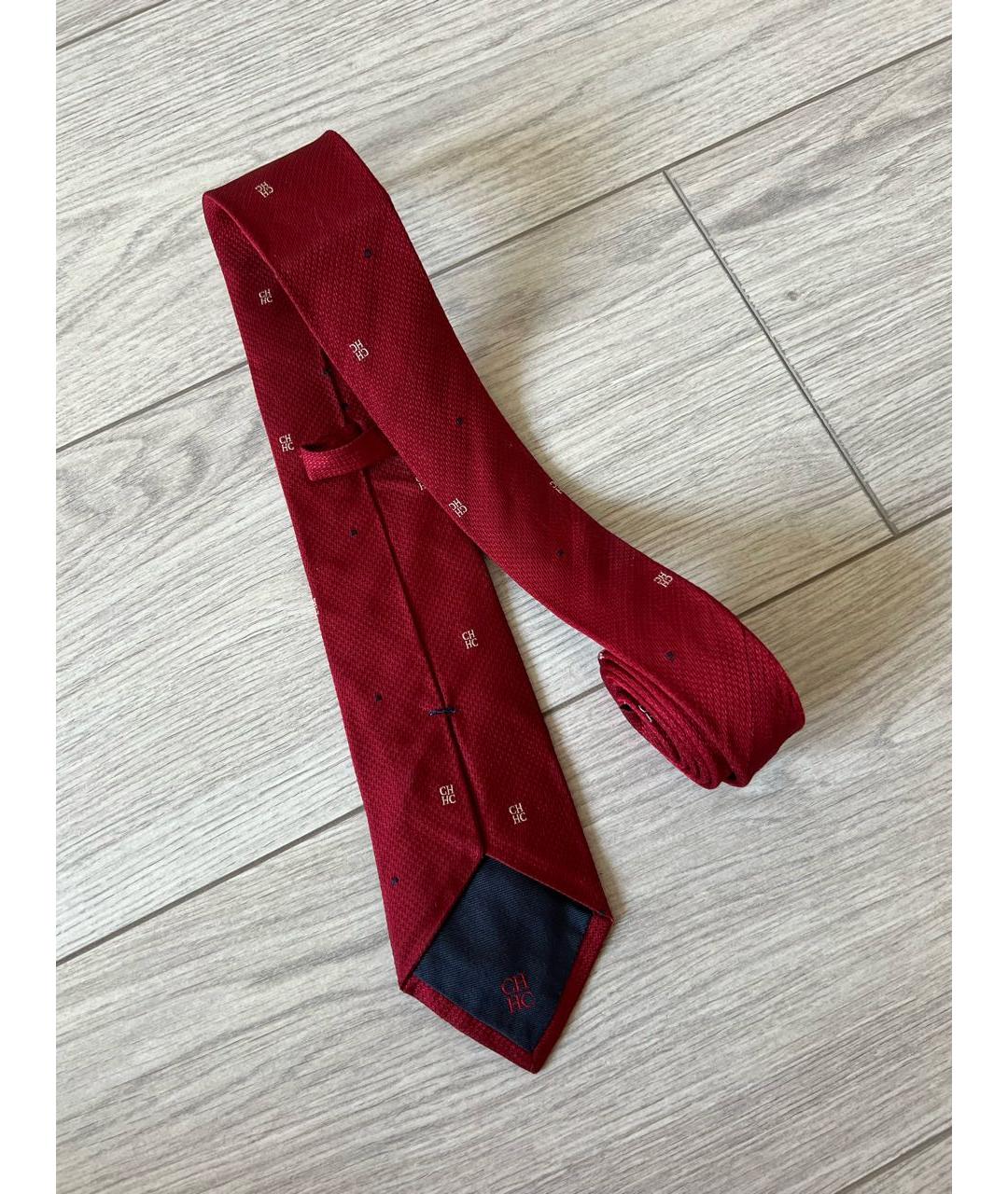 CAROLINA HERRERA Бордовый шелковый галстук, фото 3
