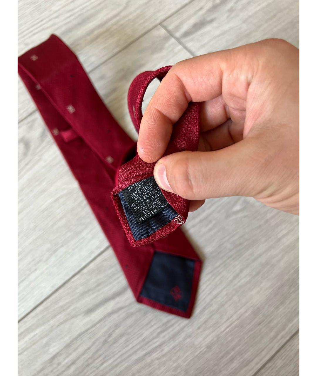 CAROLINA HERRERA Бордовый шелковый галстук, фото 4