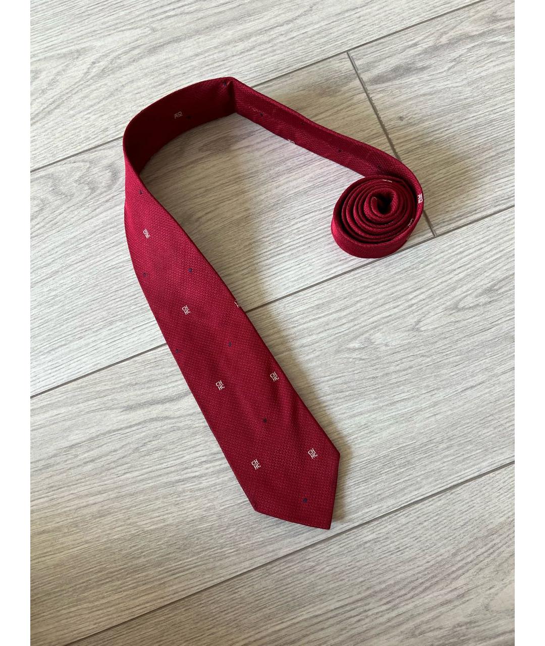 CAROLINA HERRERA Бордовый шелковый галстук, фото 5