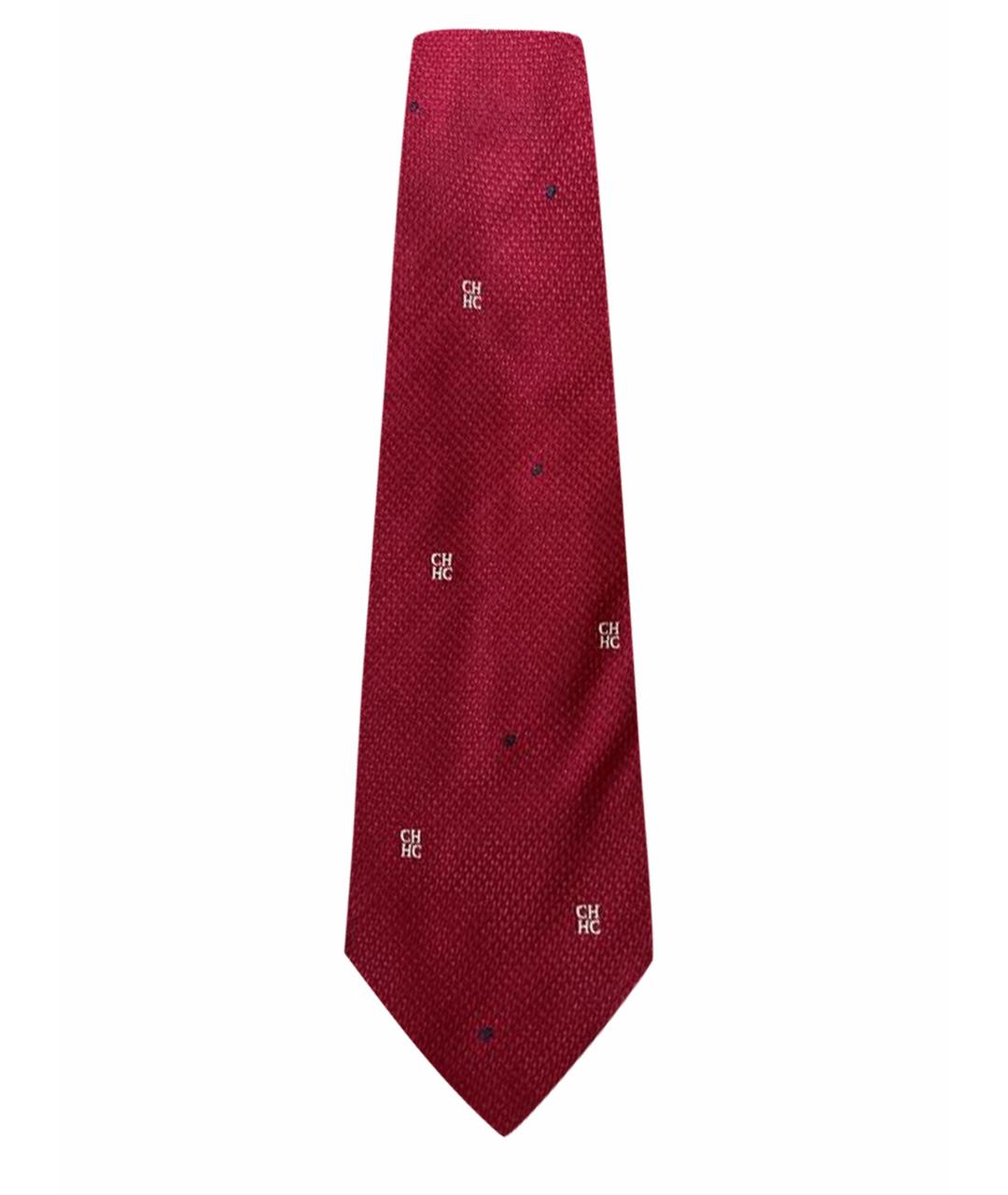 CAROLINA HERRERA Бордовый шелковый галстук, фото 1